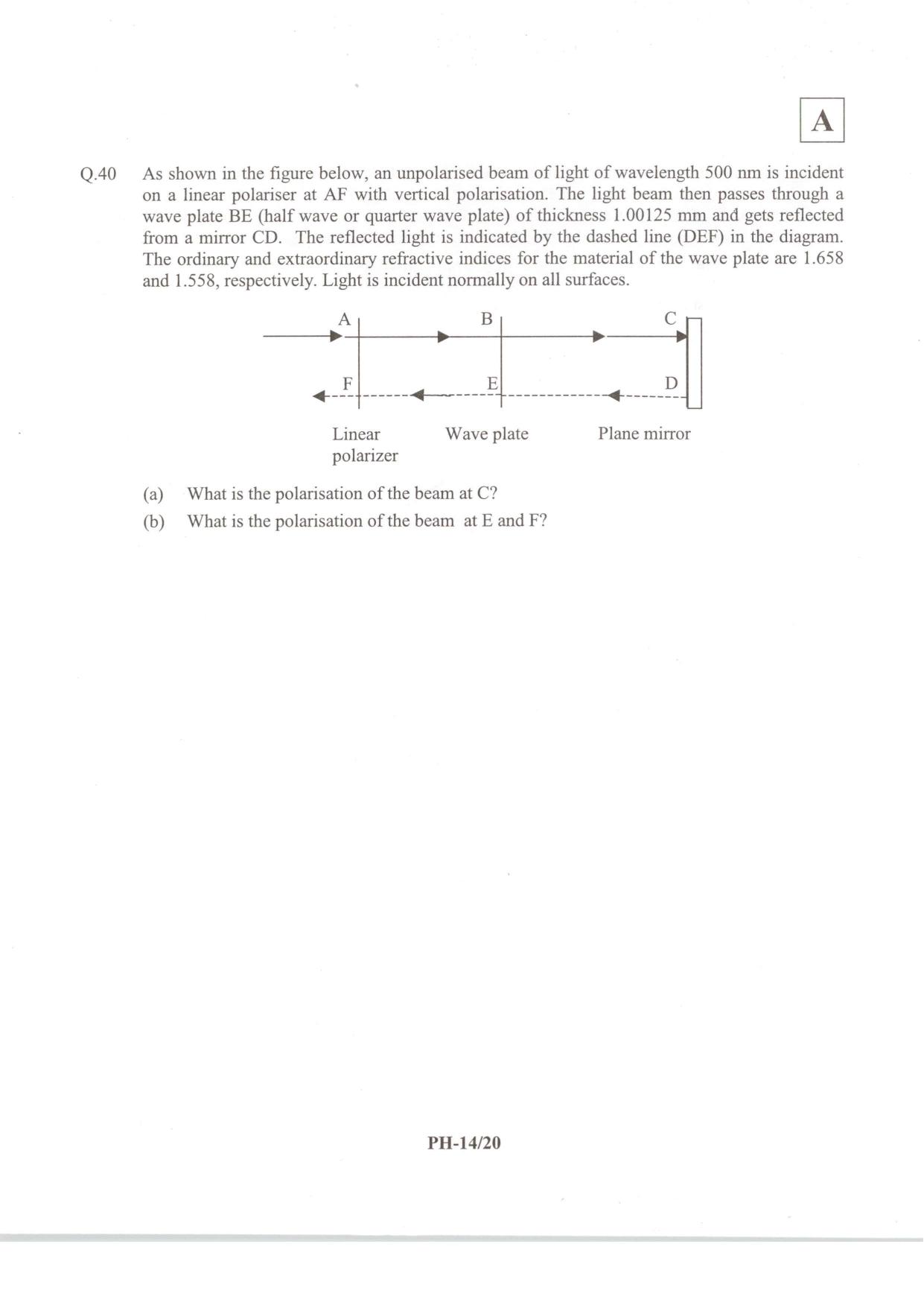 JAM 2014: PH Question Paper - Page 16