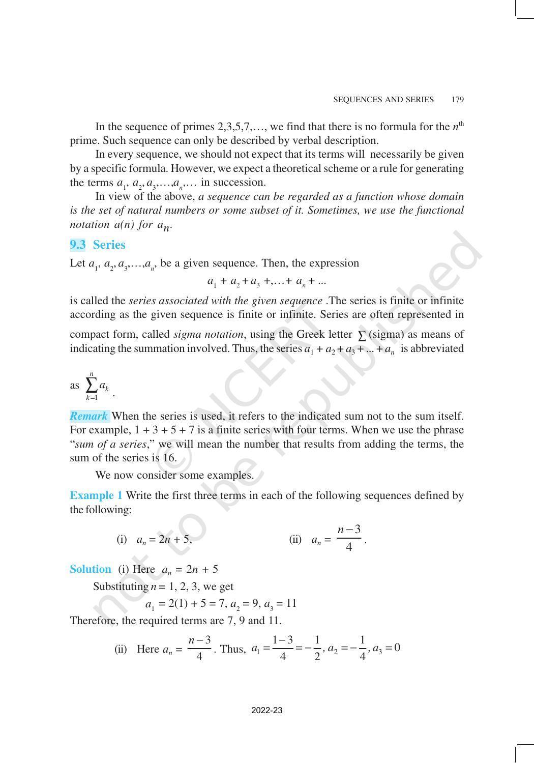 NCERT Book for Class 11 Maths Chapter 9 Sequences and Series - Page 3