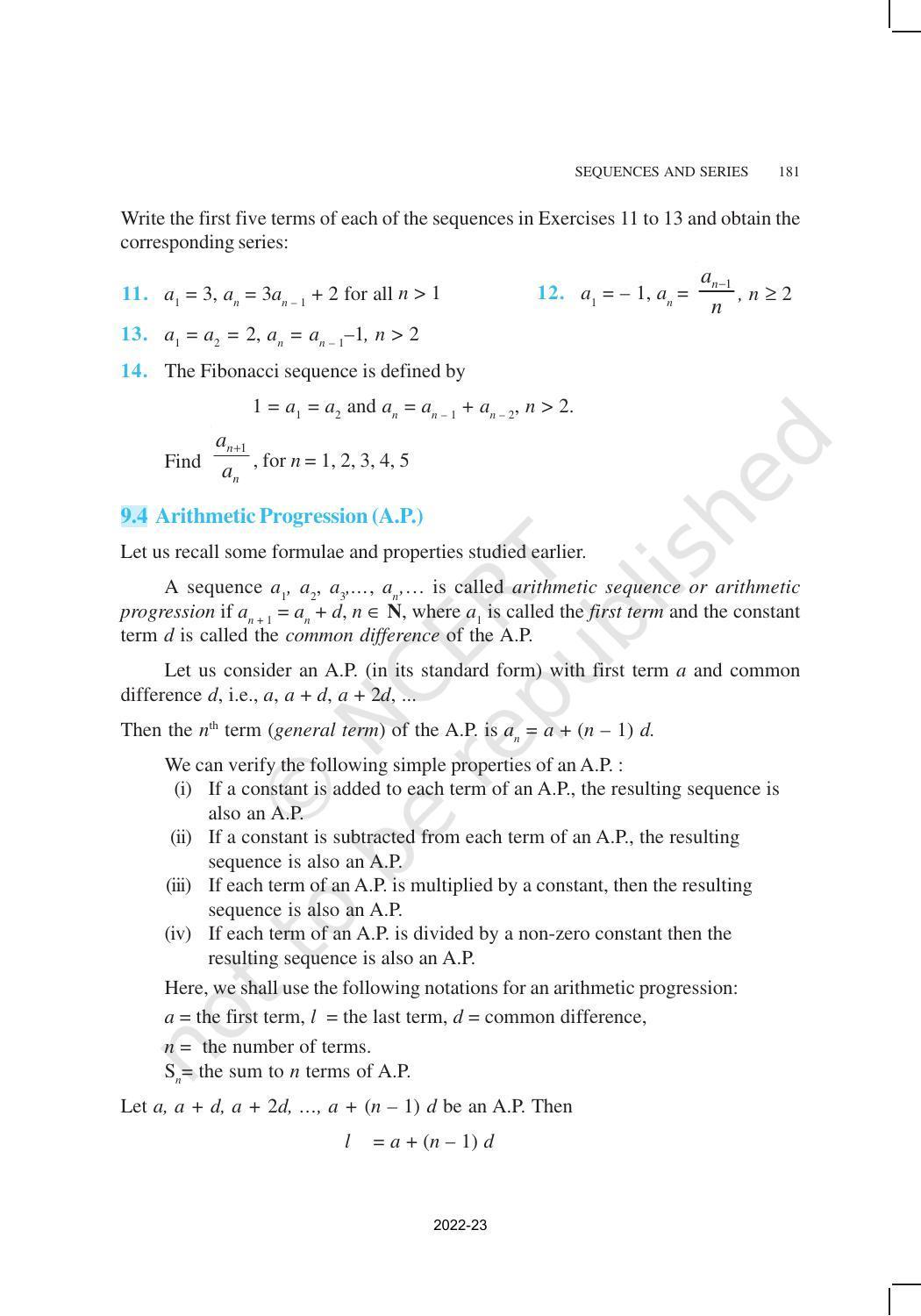 NCERT Book for Class 11 Maths Chapter 9 Sequences and Series - Page 5