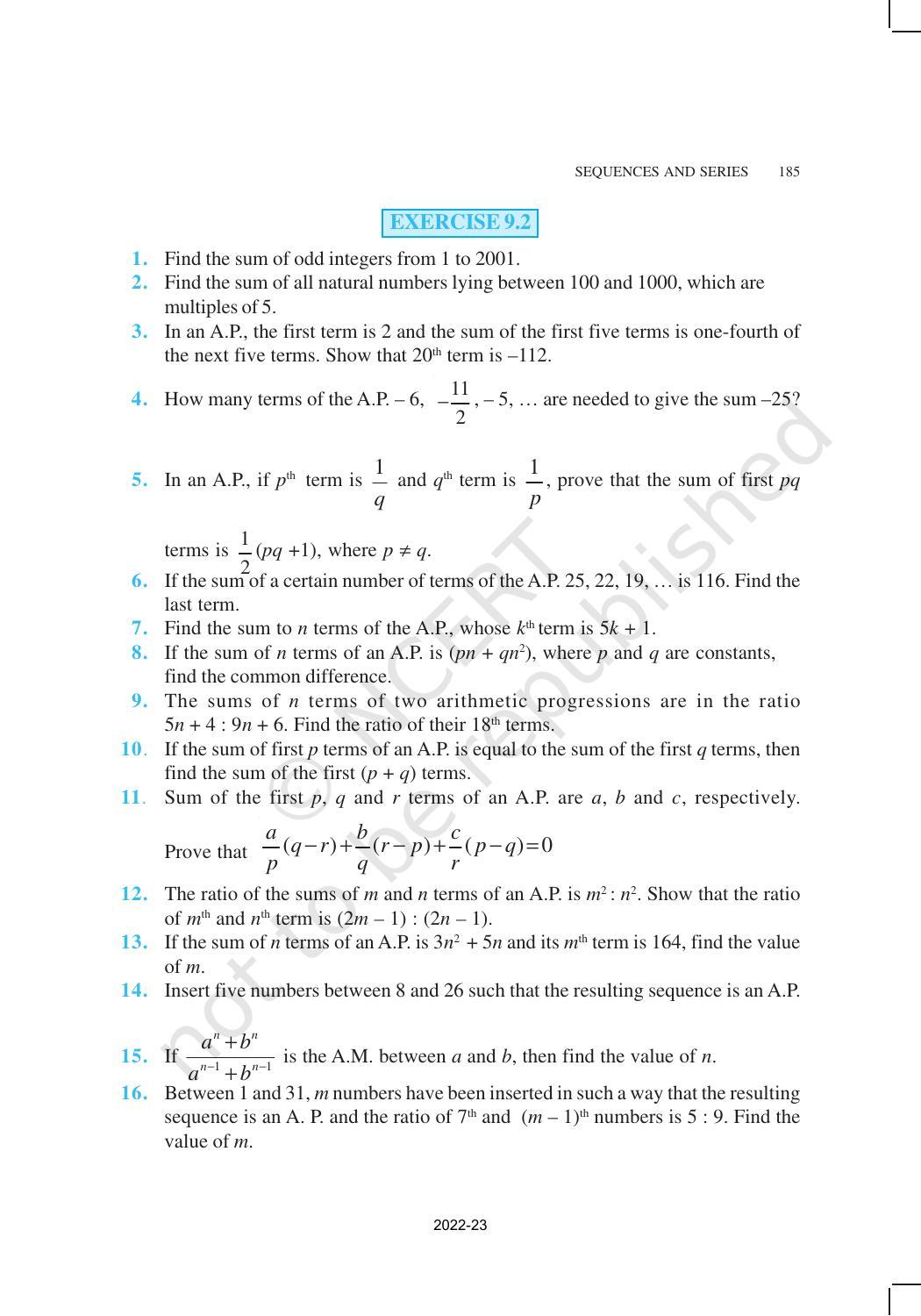 NCERT Book for Class 11 Maths Chapter 9 Sequences and Series - Page 9