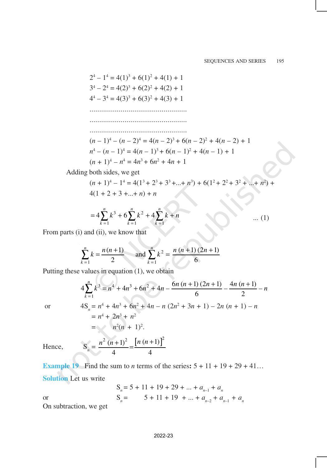 NCERT Book for Class 11 Maths Chapter 9 Sequences and Series - Page 19