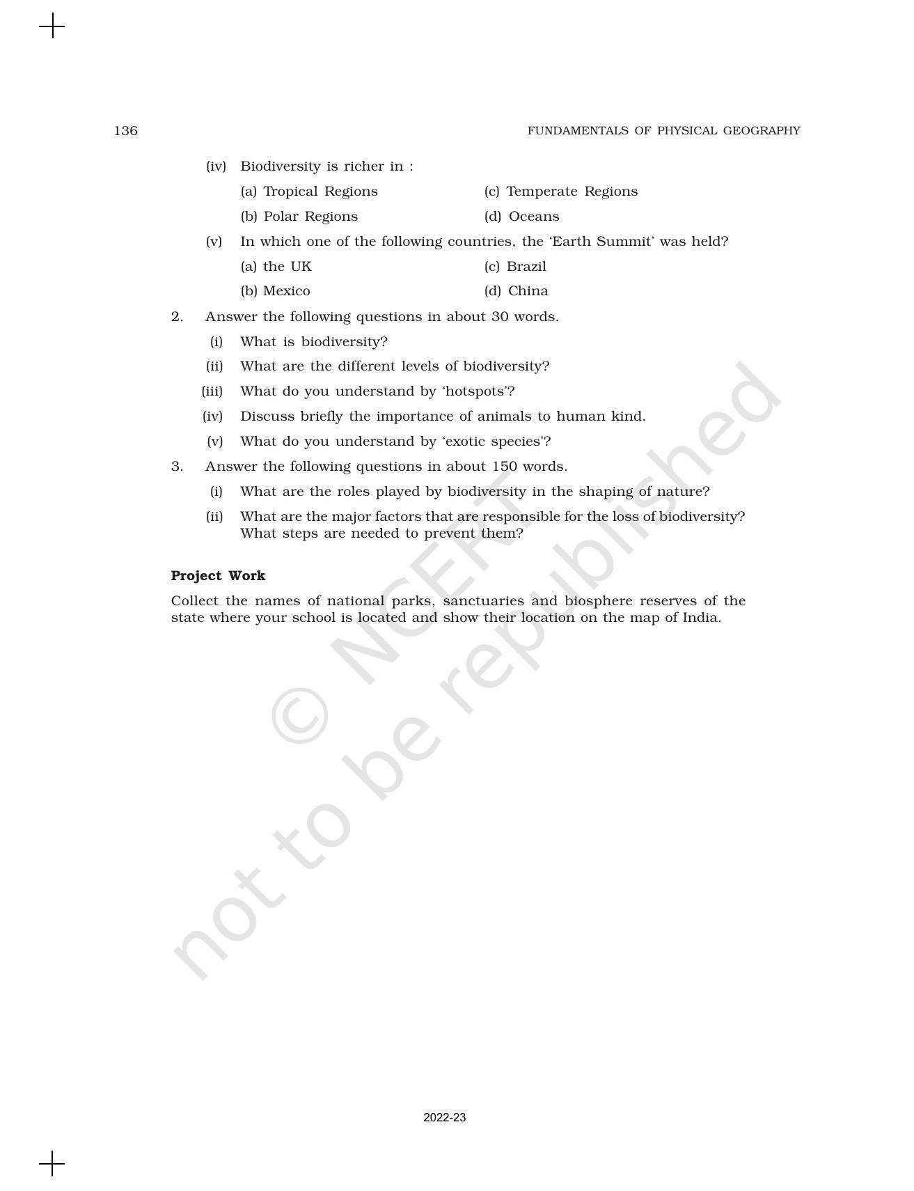 NCERT Book for Class 11 Geography (Part-I) Chapter 16 Biodiversity and Conservation - Page 6