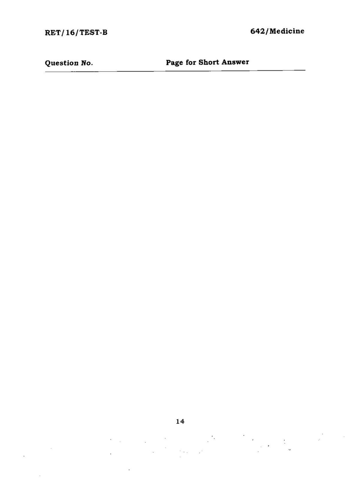 BHU RET MEDICINE 2016 Question Paper - Page 14