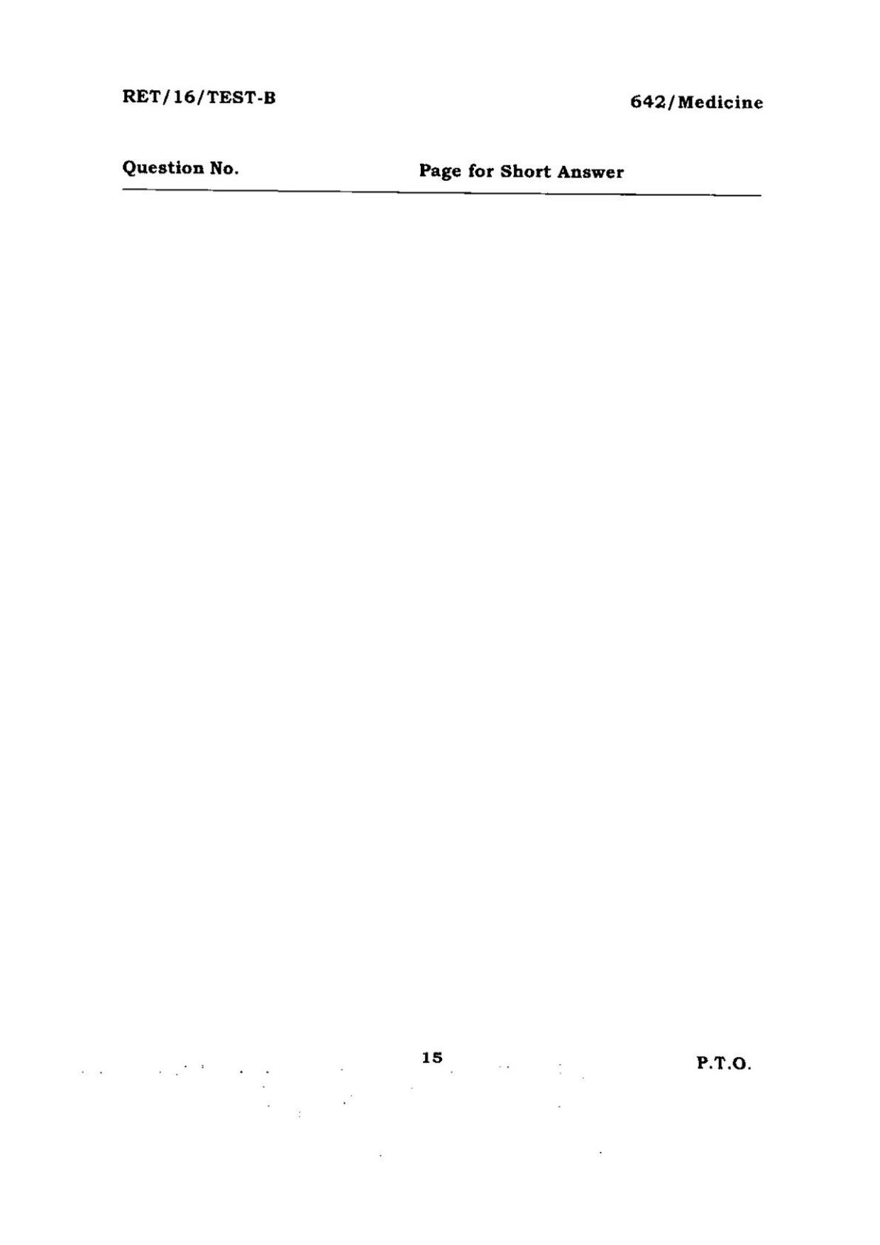 BHU RET MEDICINE 2016 Question Paper - Page 15