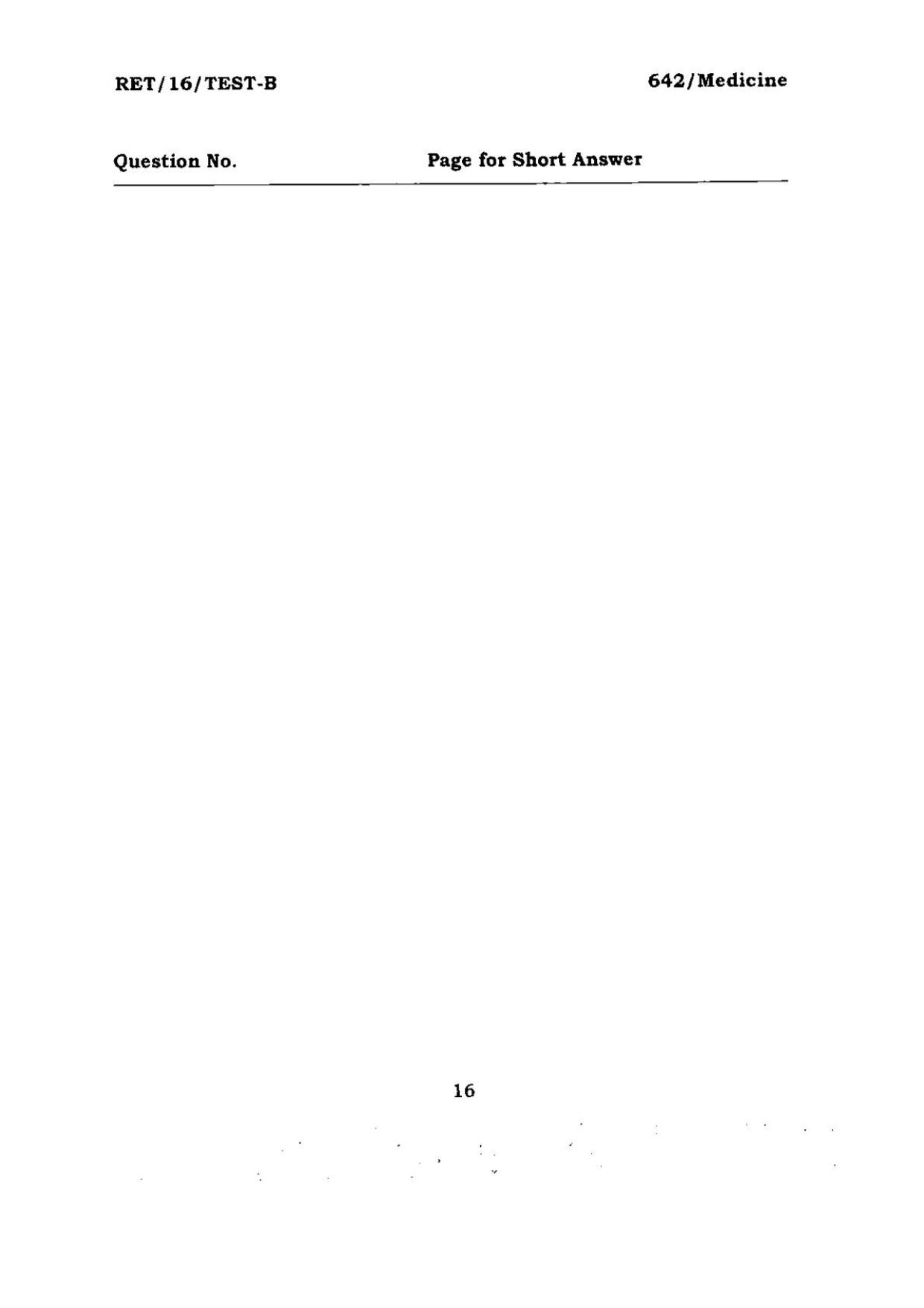 BHU RET MEDICINE 2016 Question Paper - Page 16