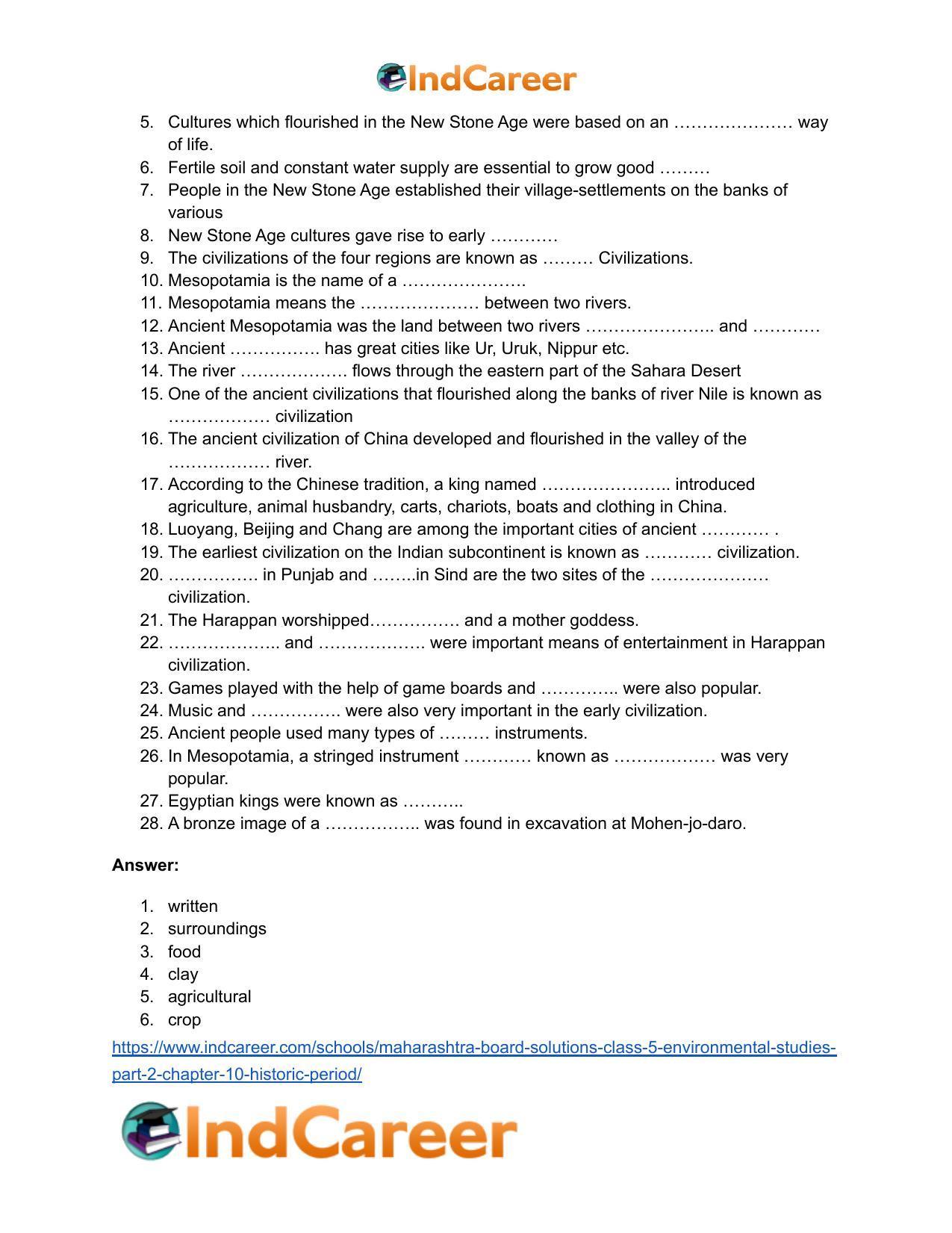 Maharashtra Board Solutions Class 5-Environmental Studies (Part 2): Chapter 10- Historic Period - Page 5