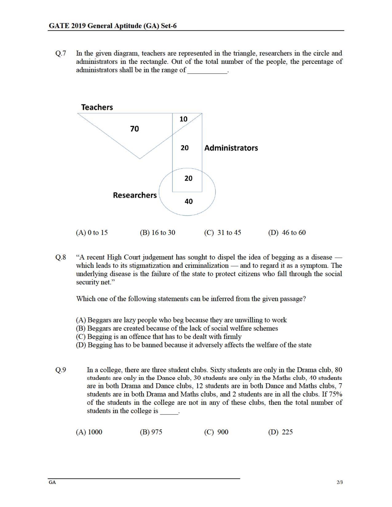 GATE 2019 Computer Science and Information Technology (CS) Question Paper - Page 2