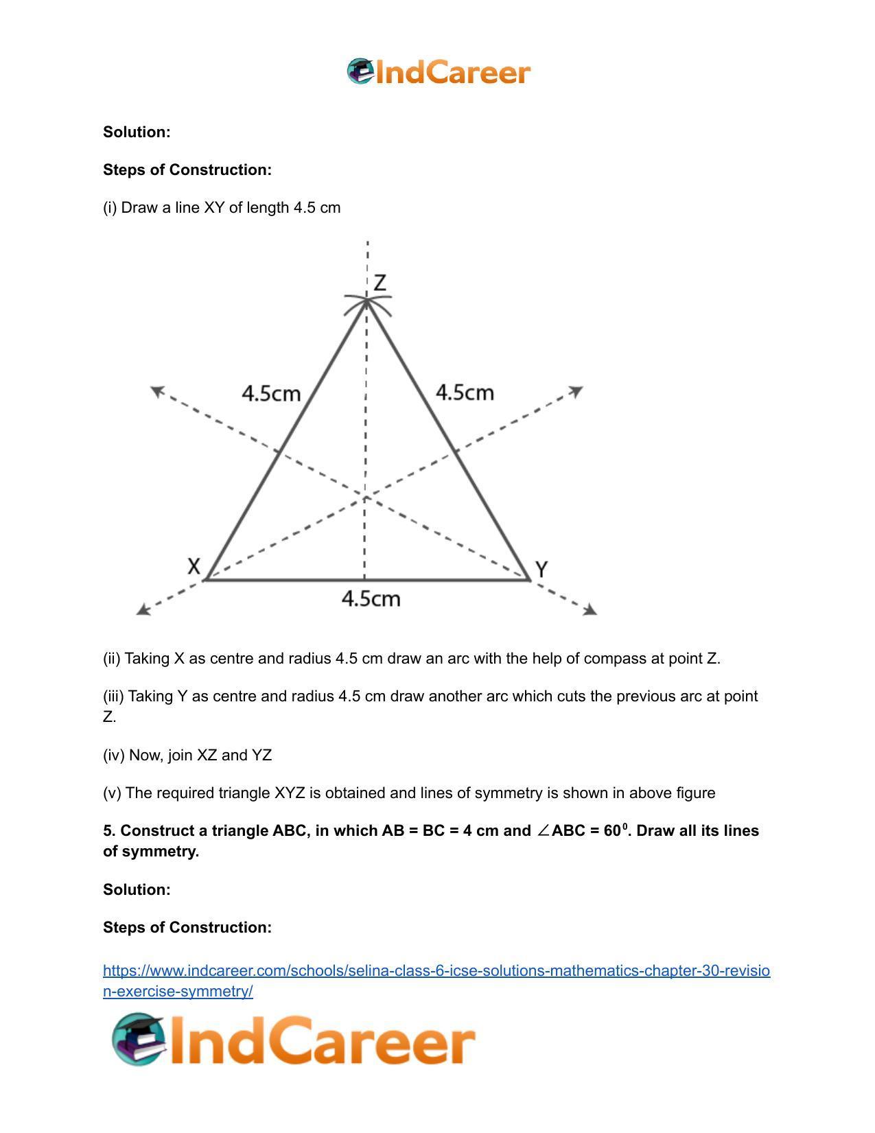 Selina Class 6 ICSE Solutions Mathematics : Chapter 30- Revision Exercise Symmetry - Page 8