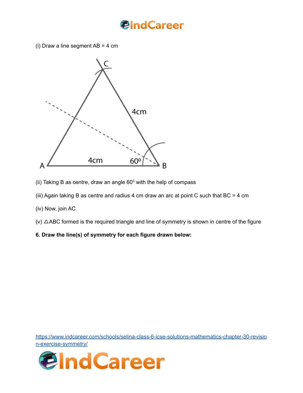 Selina Class 6 ICSE Solutions Mathematics : Chapter 30- Revision Exercise Symmetry - Page 9