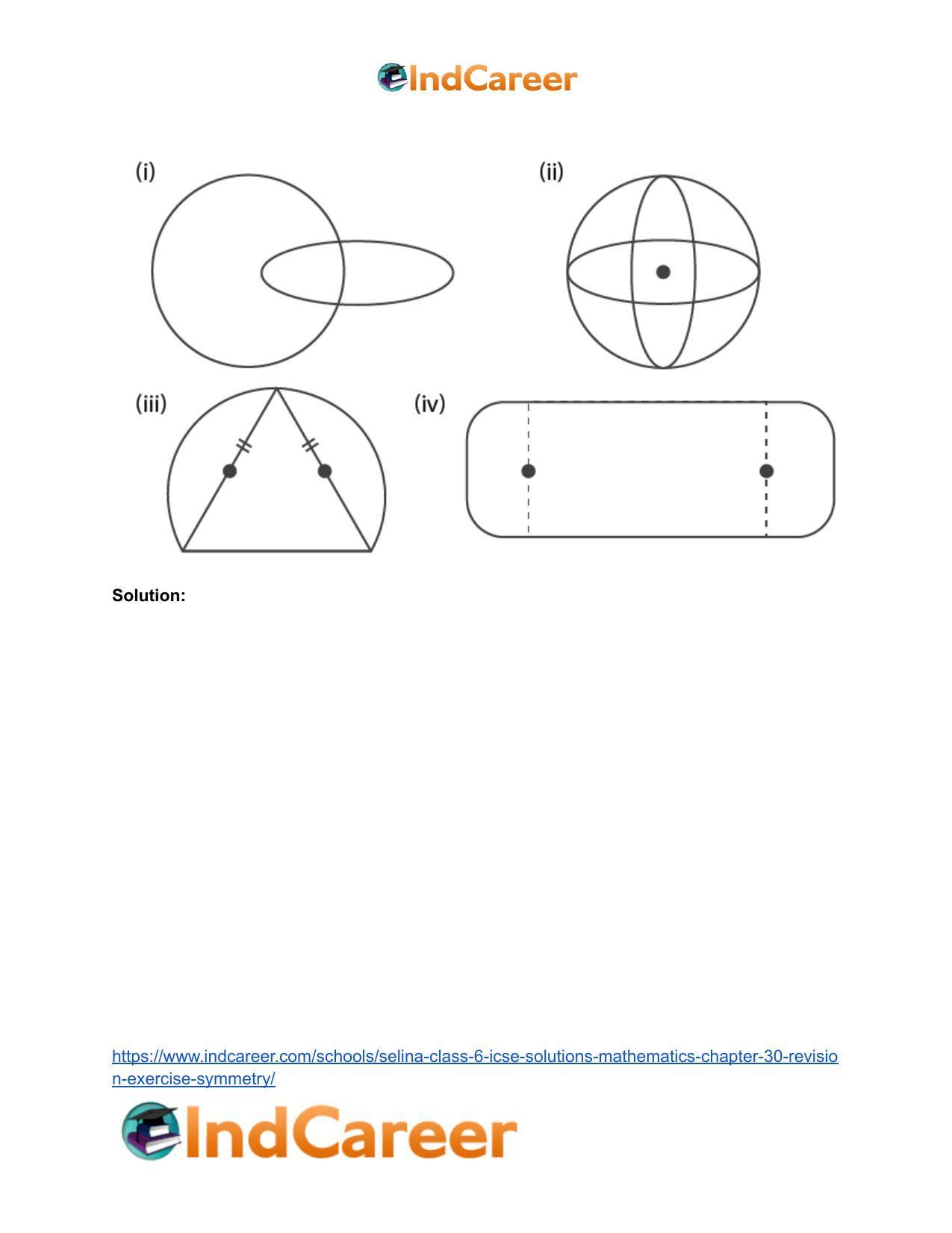 Selina Class 6 ICSE Solutions Mathematics : Chapter 30- Revision Exercise Symmetry - Page 10