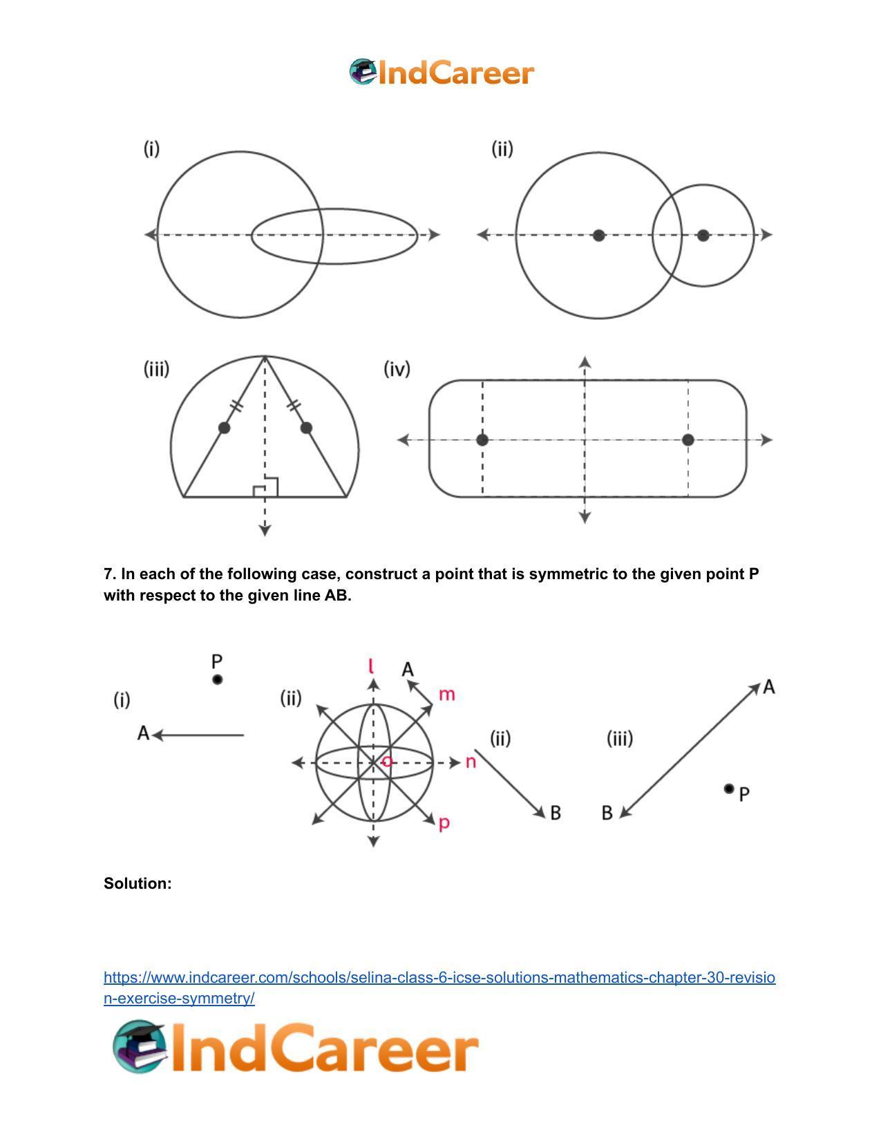 Selina Class 6 ICSE Solutions Mathematics : Chapter 30- Revision Exercise Symmetry - Page 11
