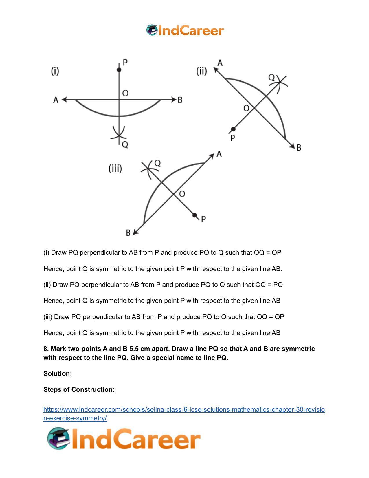Selina Class 6 ICSE Solutions Mathematics : Chapter 30- Revision Exercise Symmetry - Page 12