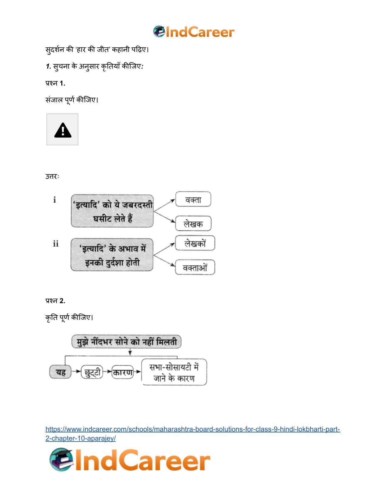 Maharashtra Board Solutions for Class 9- Hindi Lokbharti (Part 2): Chapter 10- अपराजेय - Page 3