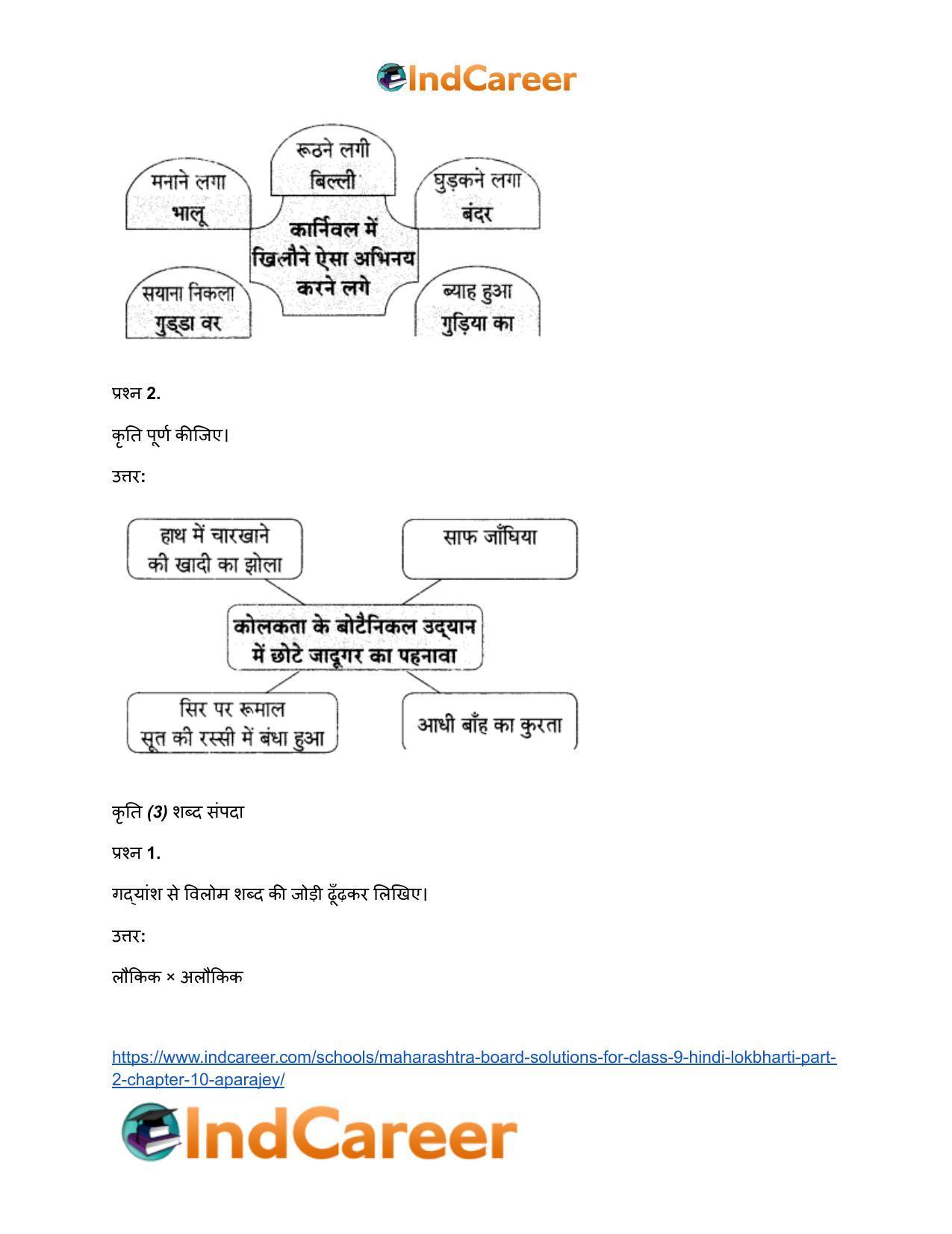 Maharashtra Board Solutions for Class 9- Hindi Lokbharti (Part 2): Chapter 10- अपराजेय - Page 24