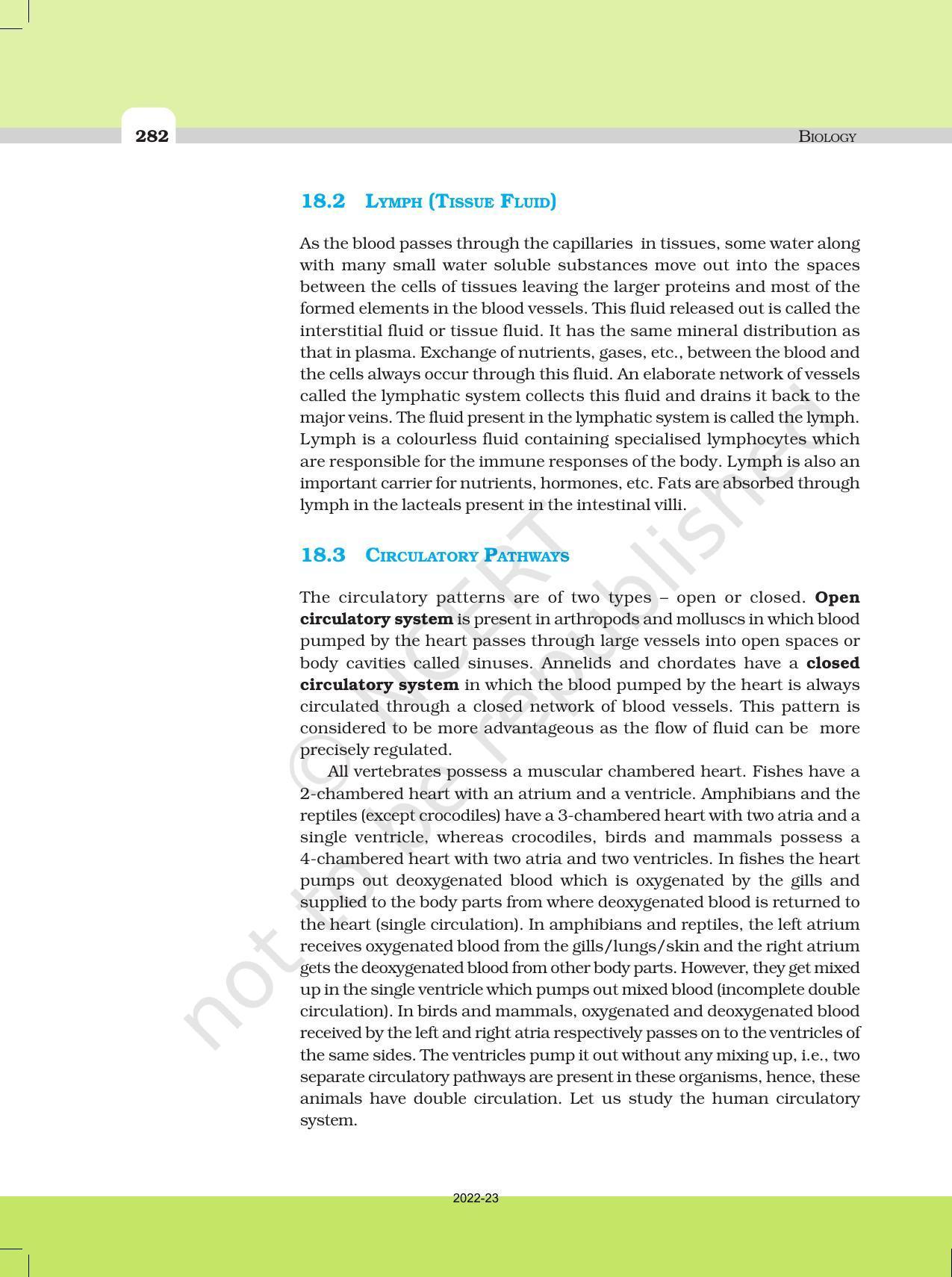 NCERT Book for Class 11 Biology Chapter 18 Body Fluids and Circulation - Page 5