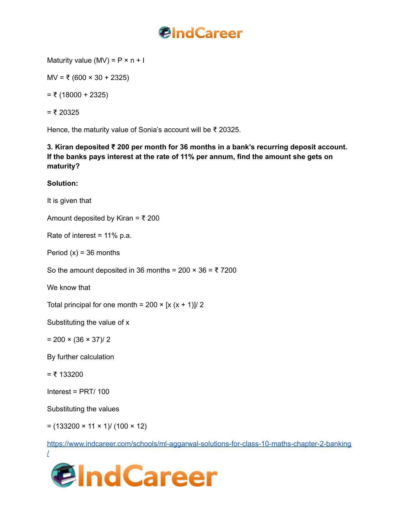 ML Aggarwal Solutions for Class 10 Maths Chapter 2- Banking - Page 4