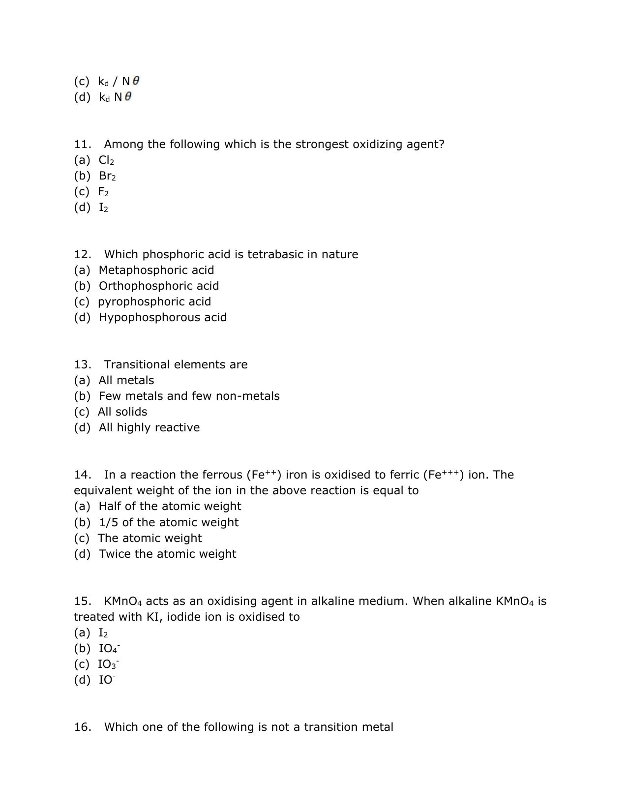 SRMJEEE Model Question Paper - Page 10
