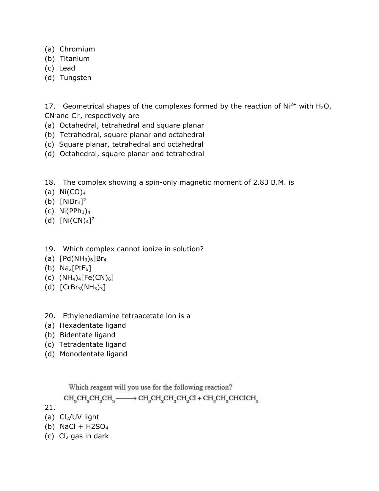 SRMJEEE Model Question Paper - Page 11
