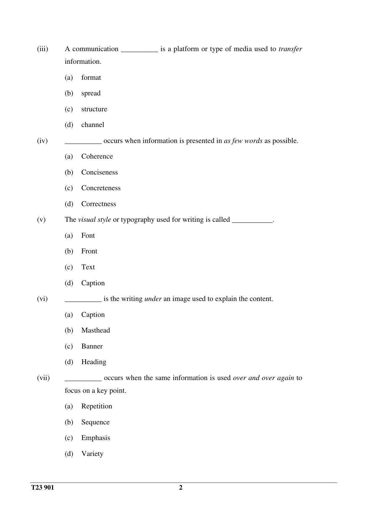 ICSE Class 10 MASS MEDIA & COMMUNICATION 2023 Question Paper - Page 2