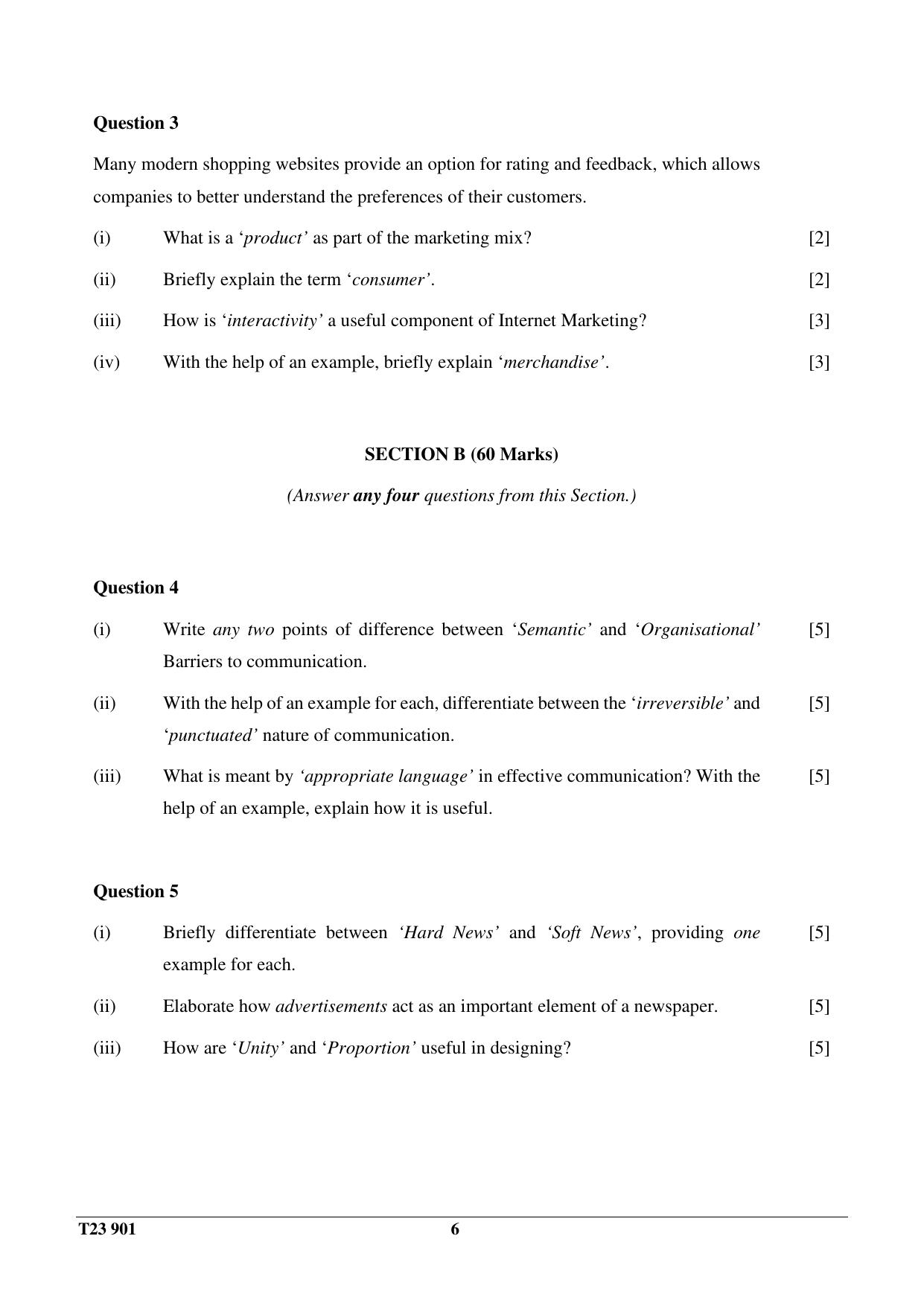 ICSE Class 10 MASS MEDIA & COMMUNICATION 2023 Question Paper - Page 6