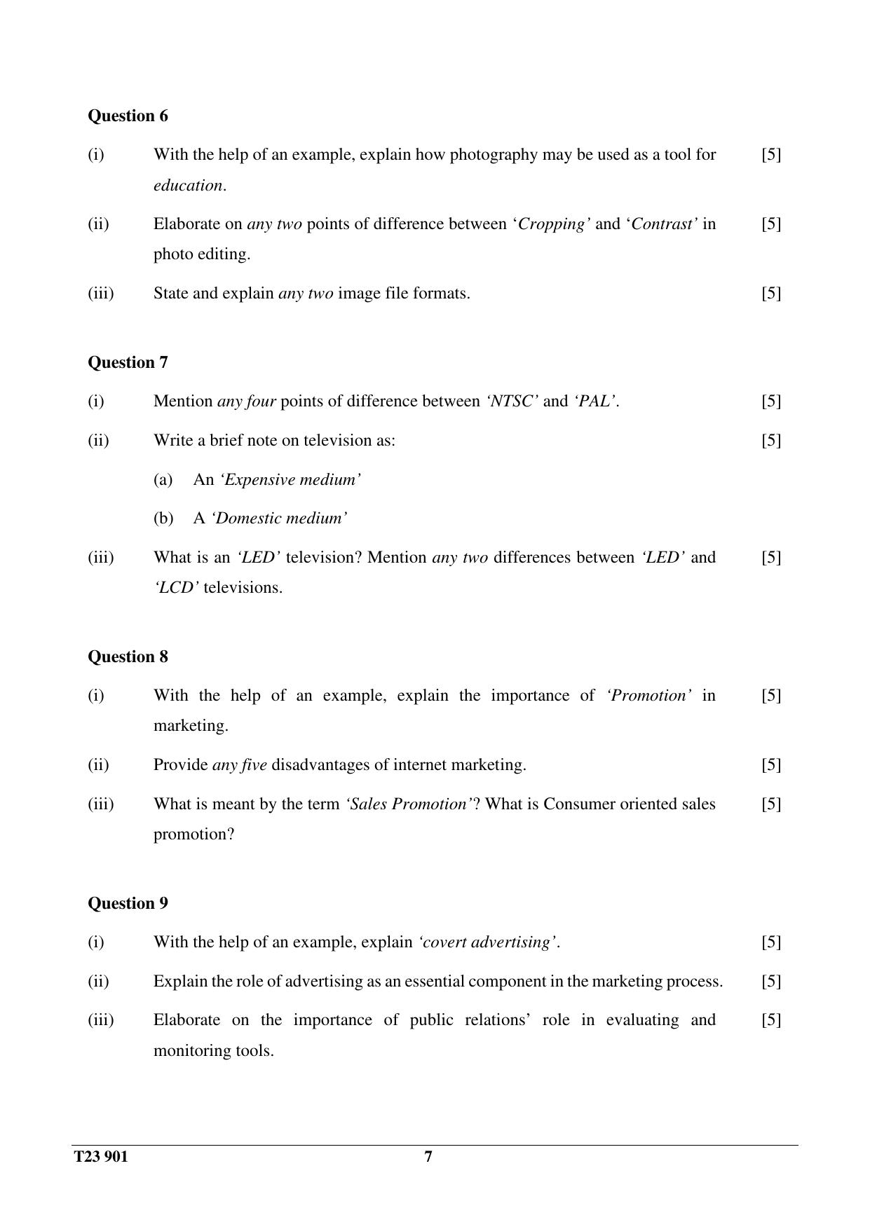 ICSE Class 10 MASS MEDIA & COMMUNICATION 2023 Question Paper - Page 7