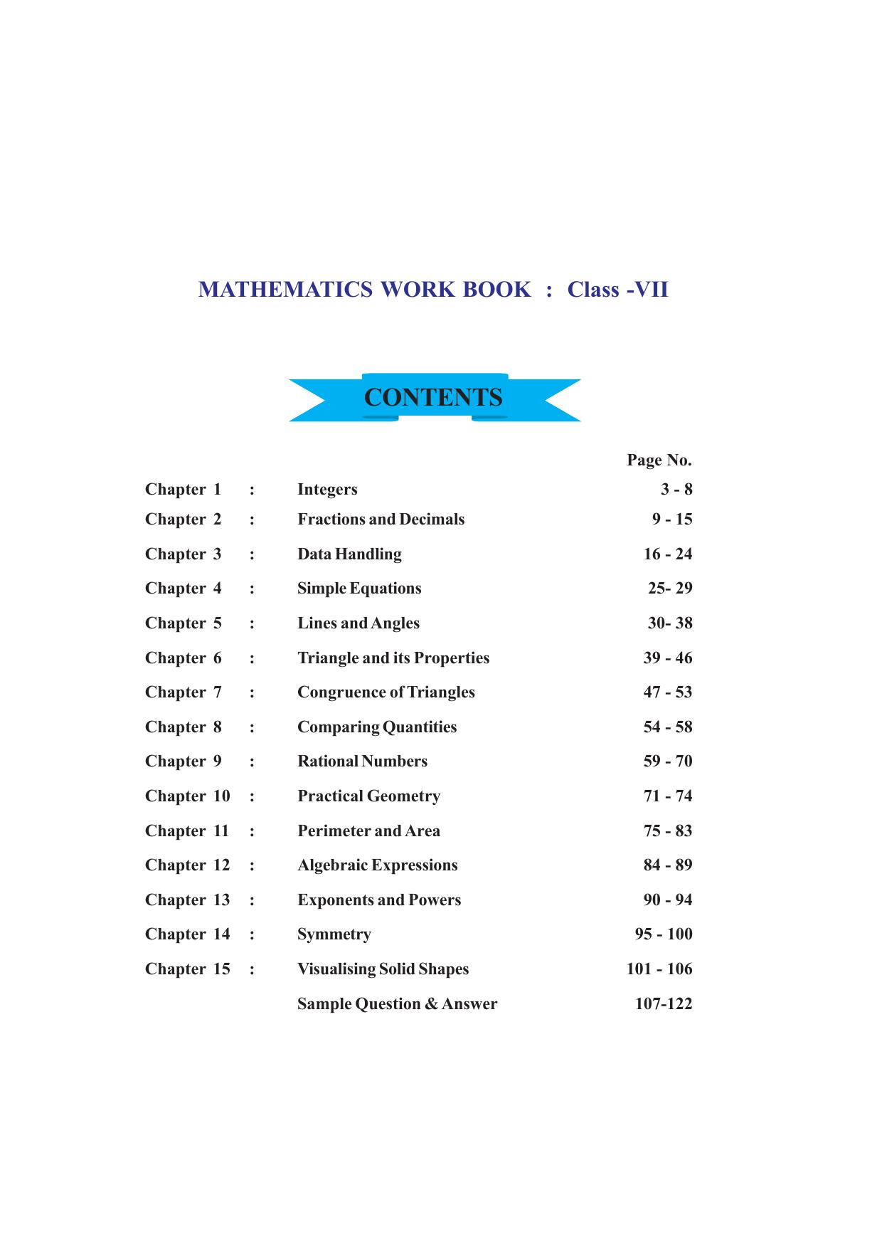 Tripura Board Class 7 Math English Version Workbooks - Page 5