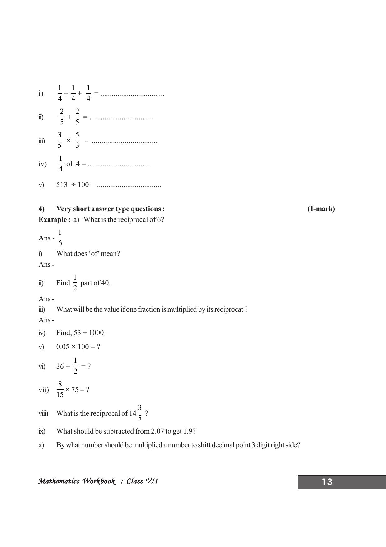Tripura Board Class 7 Math English Version Workbooks - Page 17