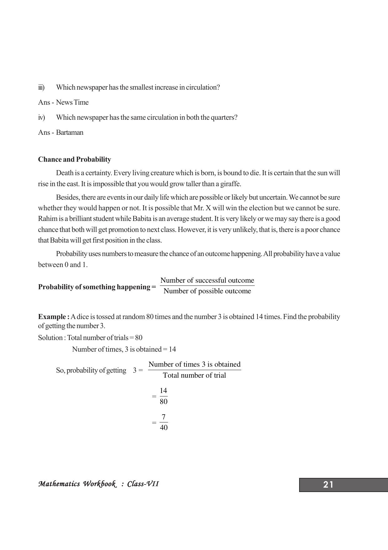 Tripura Board Class 7 Math English Version Workbooks - Page 25