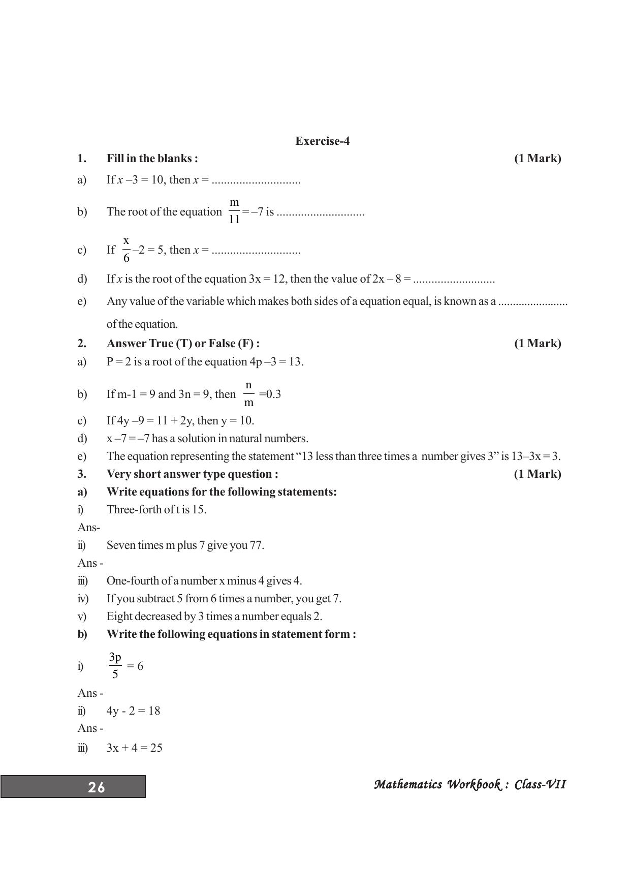 Tripura Board Class 7 Math English Version Workbooks - Page 30