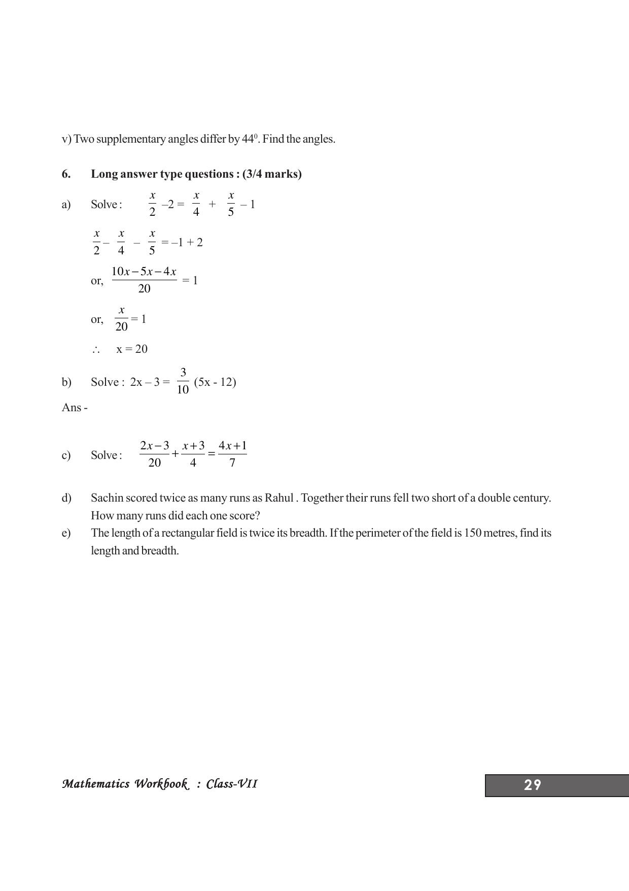 Tripura Board Class 7 Math English Version Workbooks - Page 33