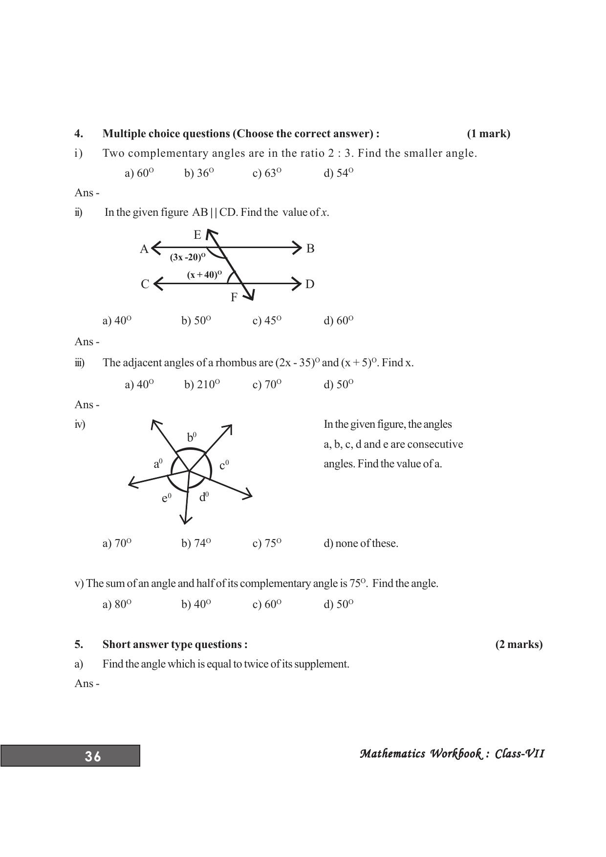Tripura Board Class 7 Math English Version Workbooks - Page 40