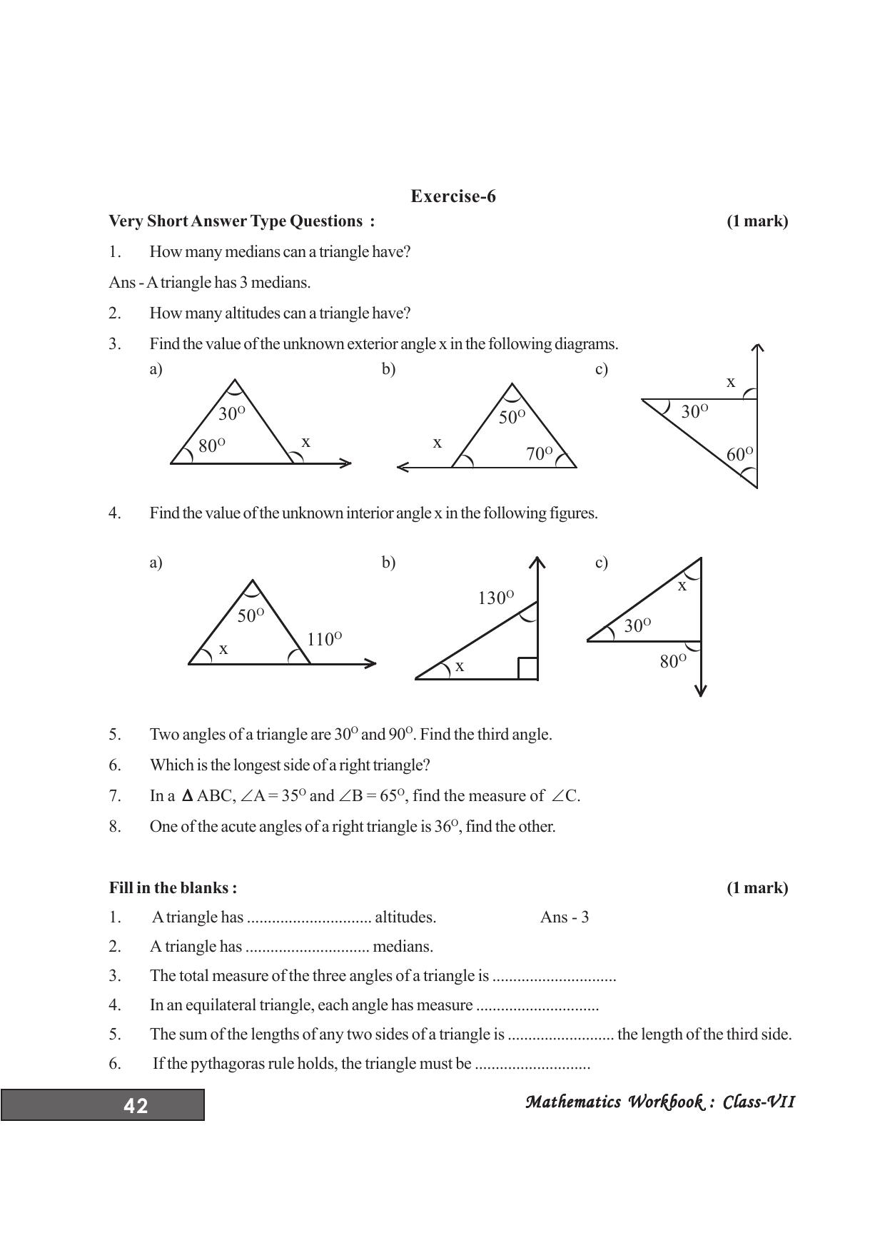 Tripura Board Class 7 Math English Version Workbooks - Page 46