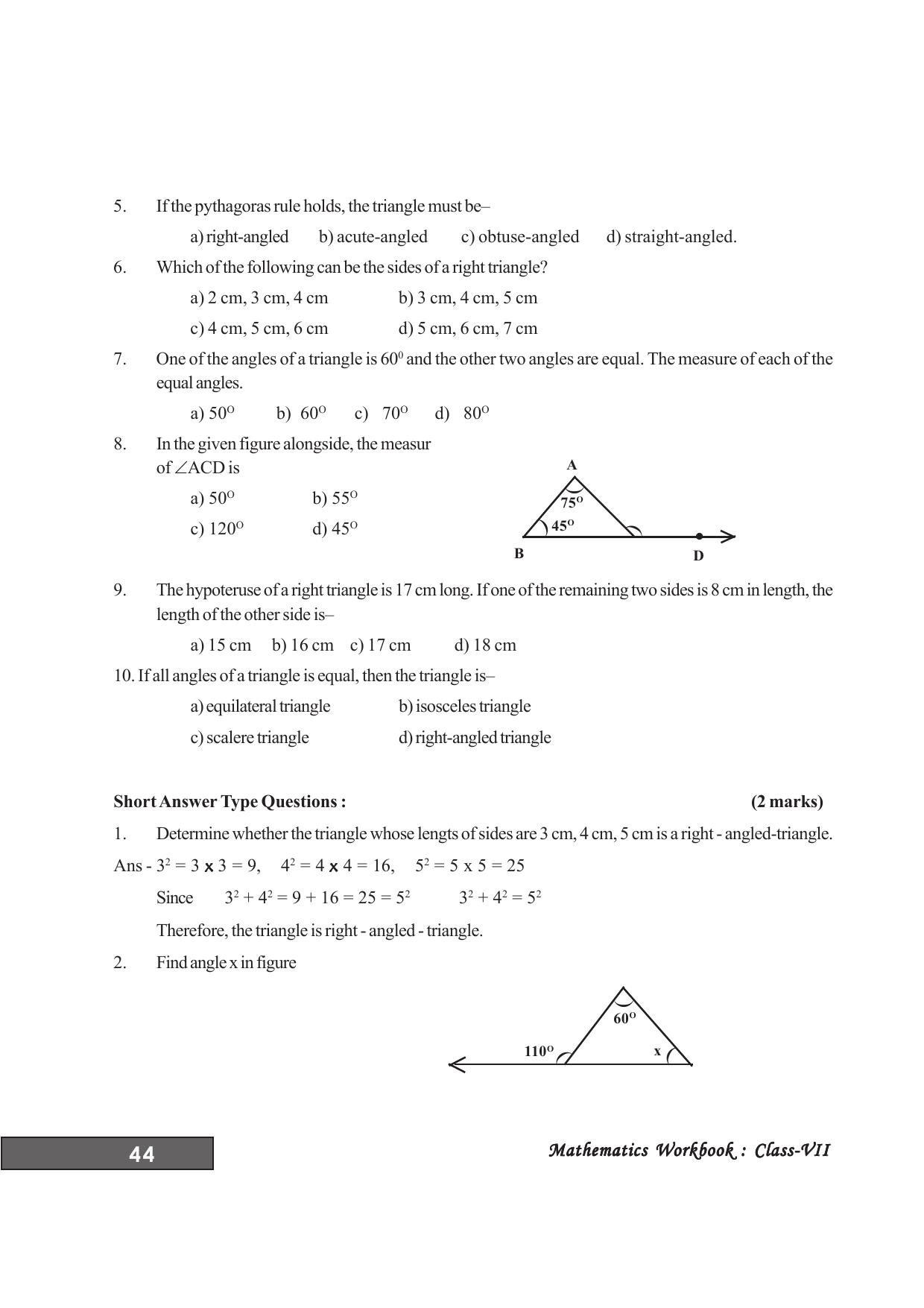 Tripura Board Class 7 Math English Version Workbooks - Page 48