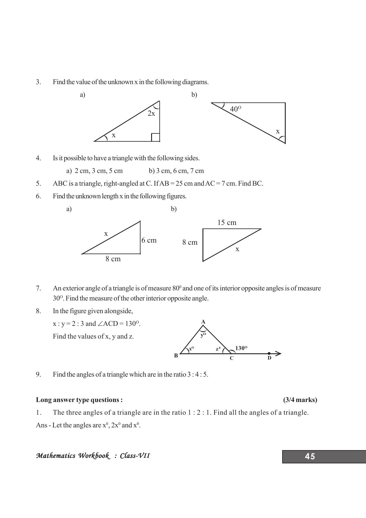 Tripura Board Class 7 Math English Version Workbooks - Page 49