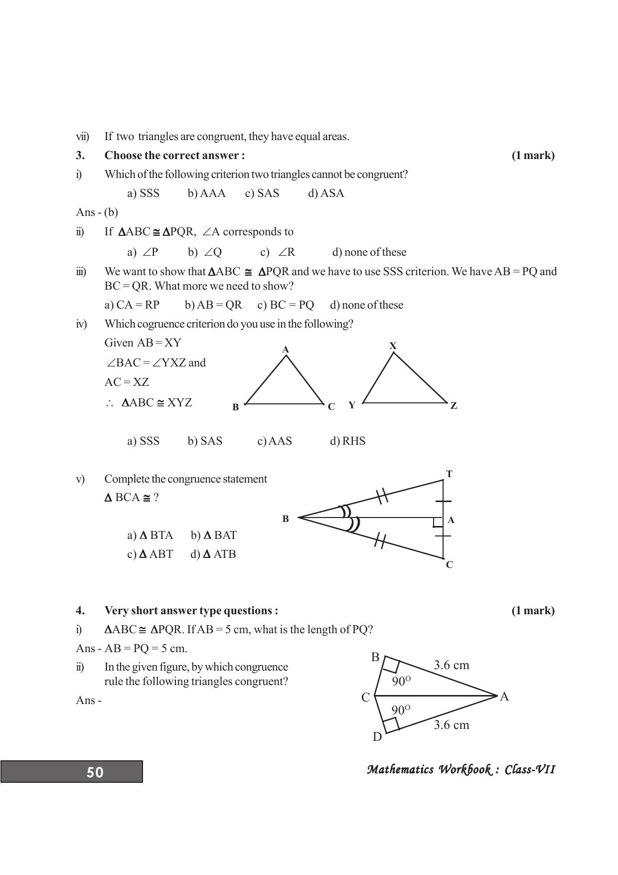 Tripura Board Class 7 Math English Version Workbooks - Page 54