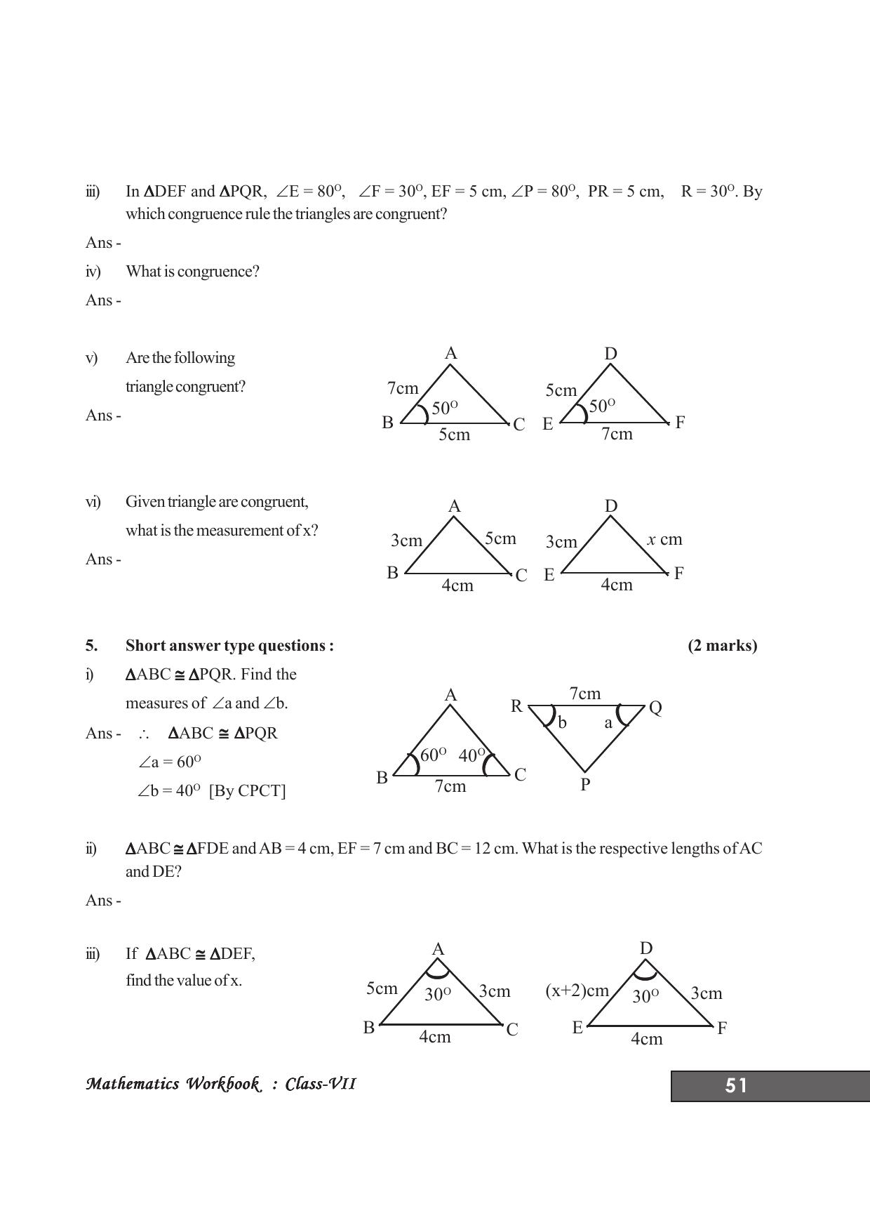 Tripura Board Class 7 Math English Version Workbooks - Page 55