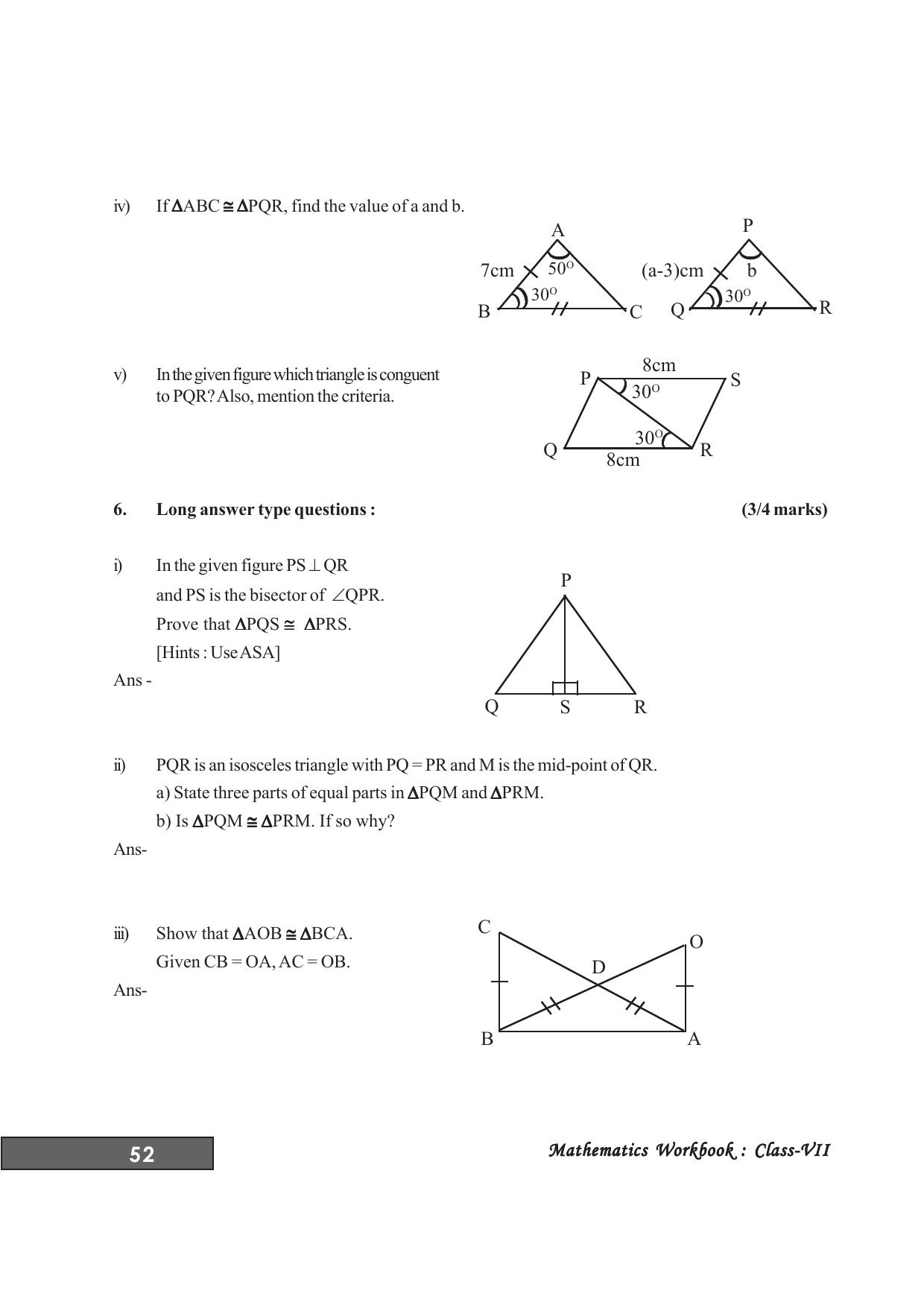 Tripura Board Class 7 Math English Version Workbooks - Page 56