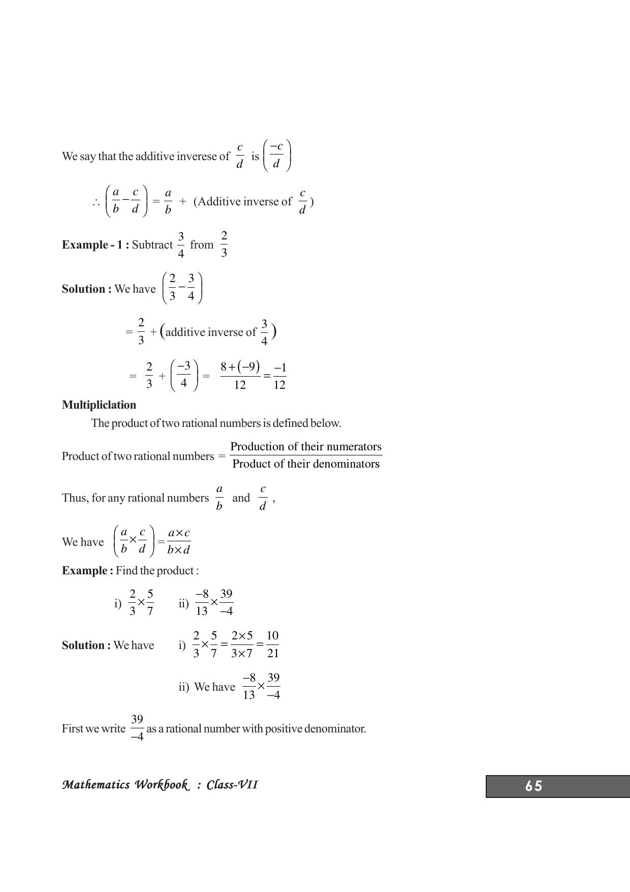 Tripura Board Class 7 Math English Version Workbooks - Page 69