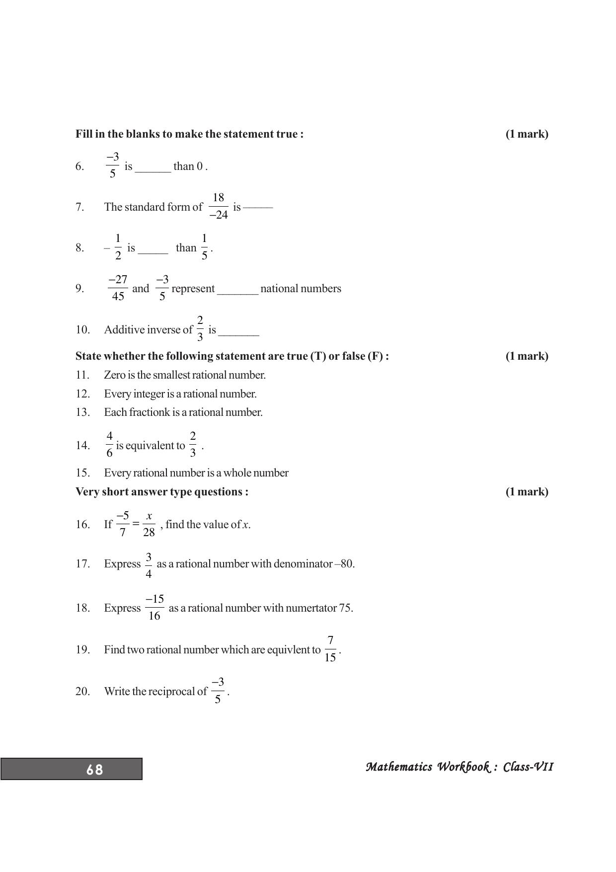 Tripura Board Class 7 Math English Version Workbooks - Page 72