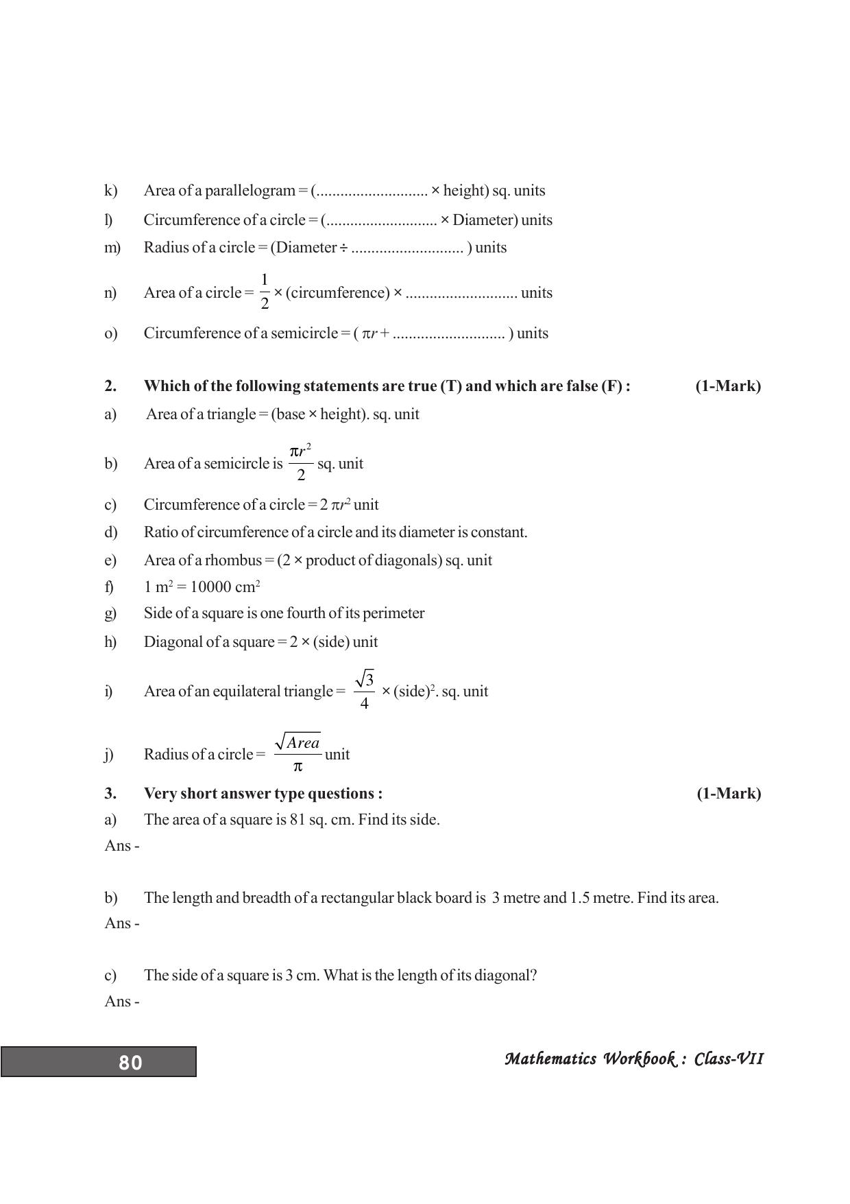 Tripura Board Class 7 Math English Version Workbooks - Page 84