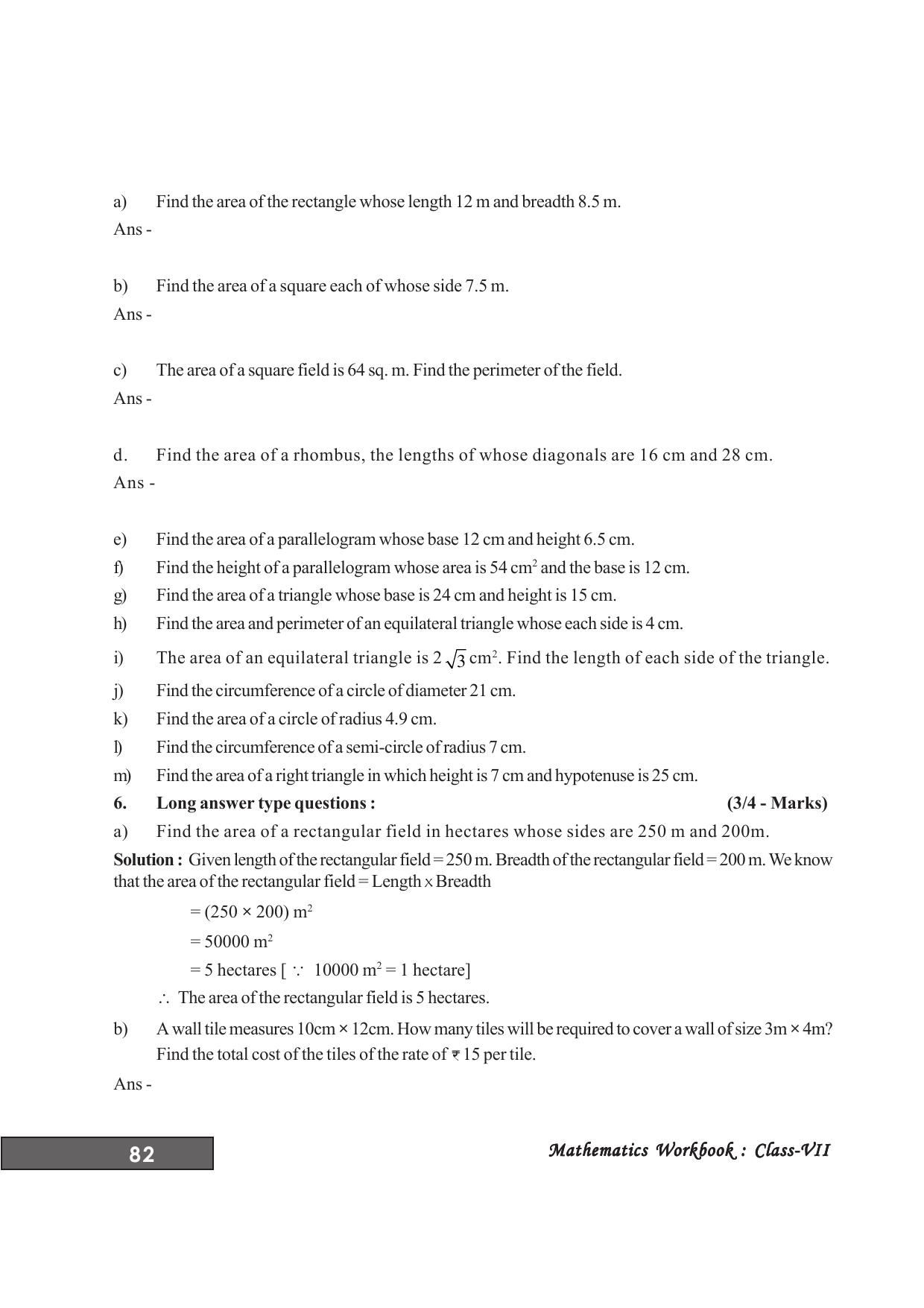 Tripura Board Class 7 Math English Version Workbooks - Page 86