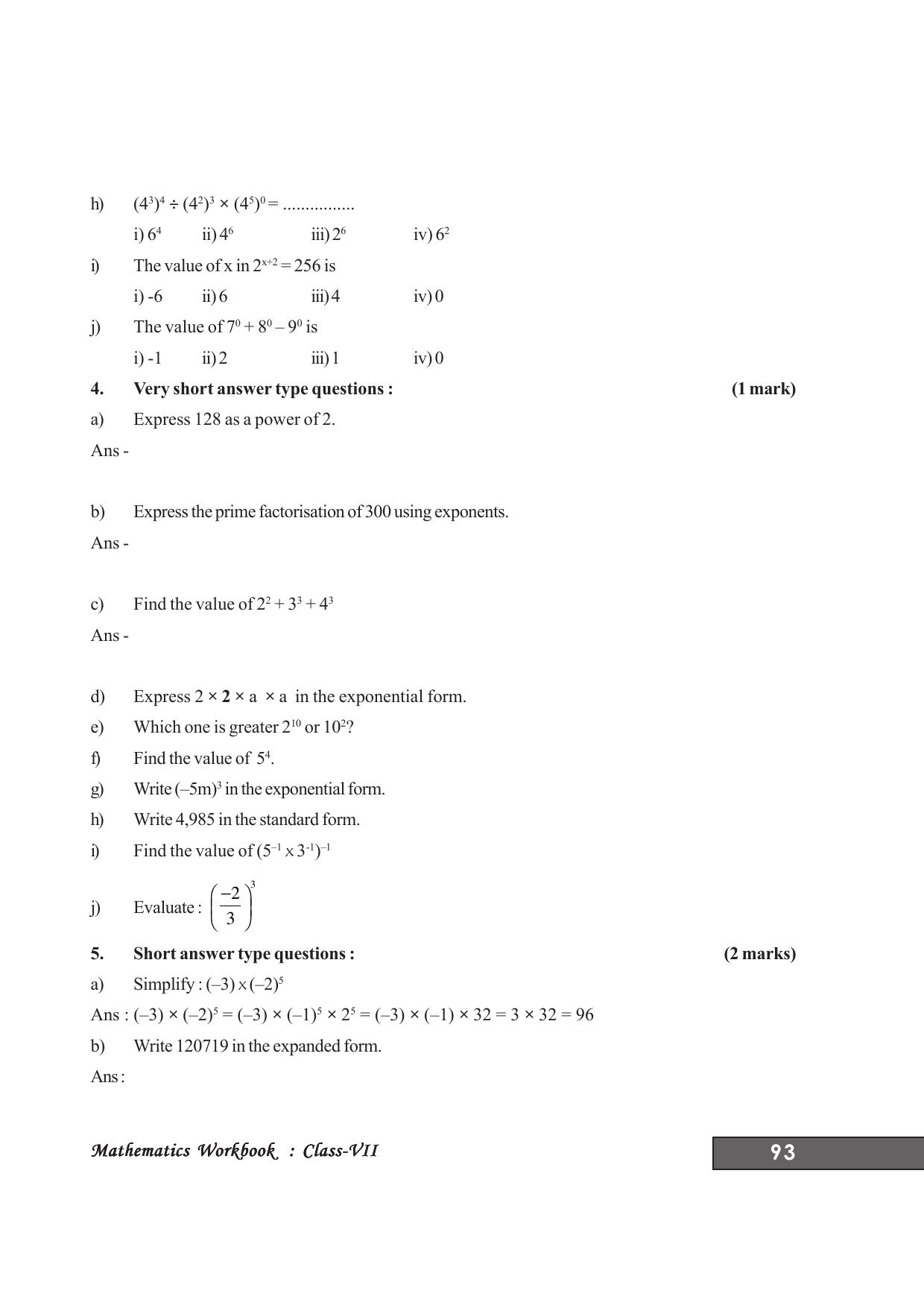 Tripura Board Class 7 Math English Version Workbooks - Page 97