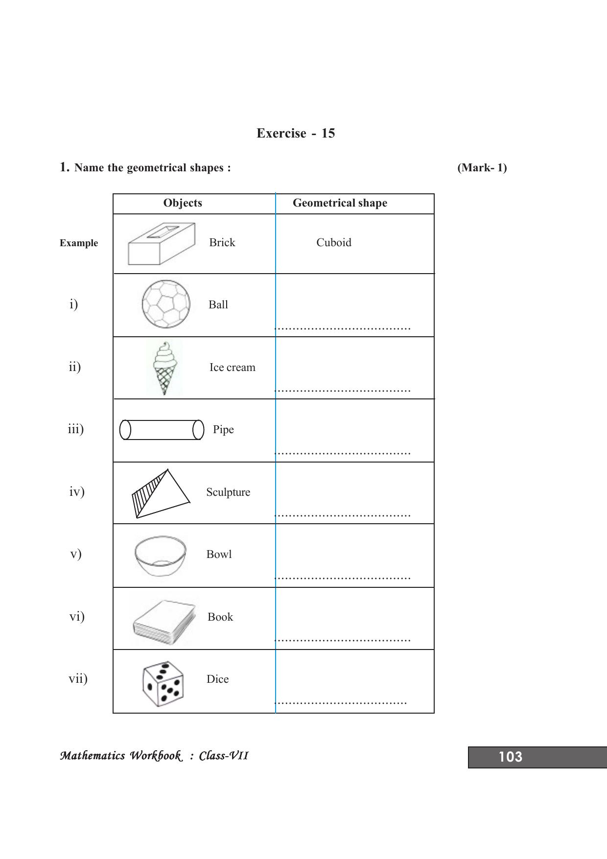 Tripura Board Class 7 Math English Version Workbooks - Page 107