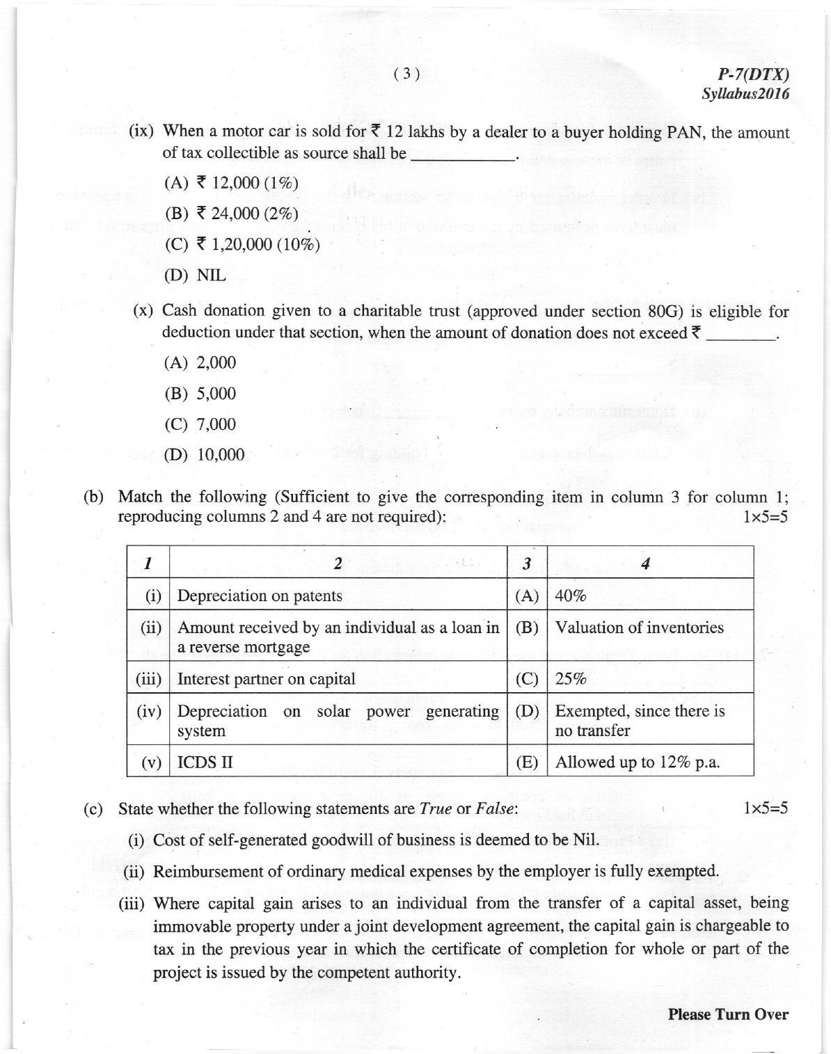 ICMAI Dec 2018 Direct Taxation Question Paper - Page 3