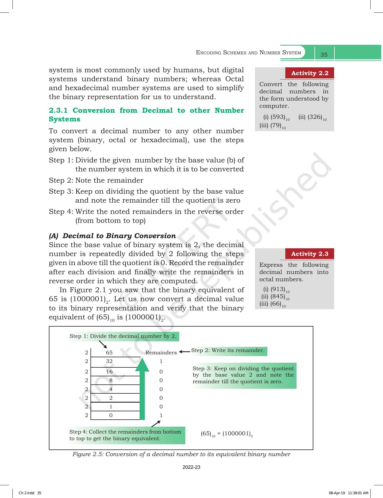NCERT Book for Class 11 Computer Science Chapter 2 Encoding Schemes and Number System - Page 9