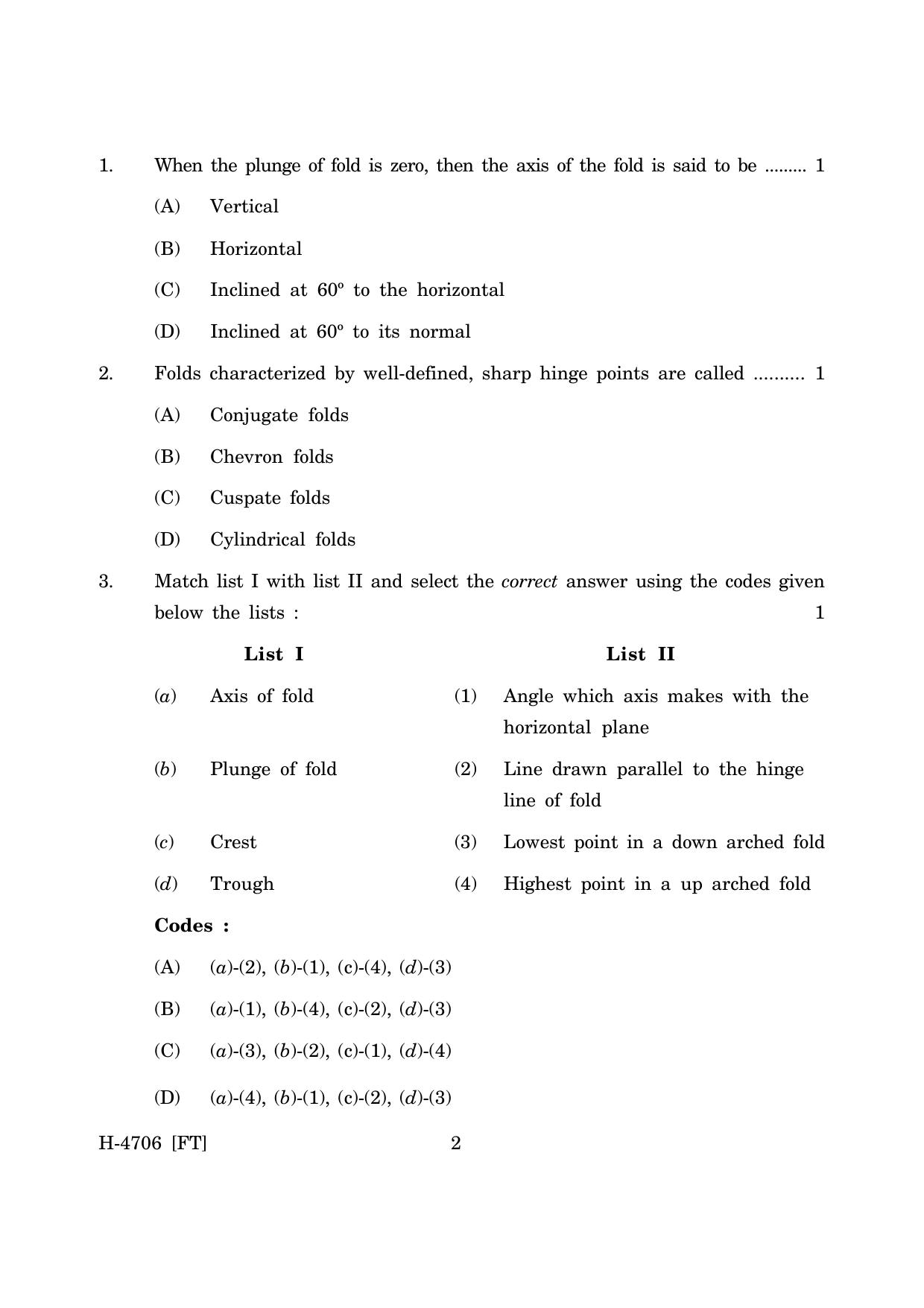 Goa Board Class 12 Geology (November 2022) Question Paper - Page 2