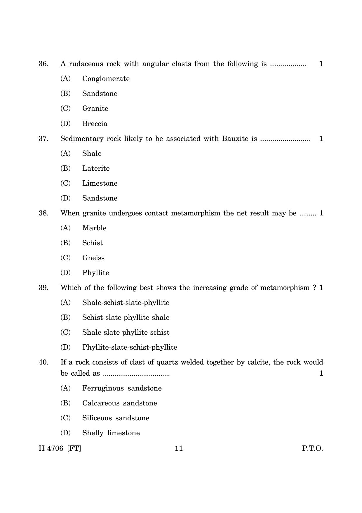 Goa Board Class 12 Geology (November 2022) Question Paper - Page 11