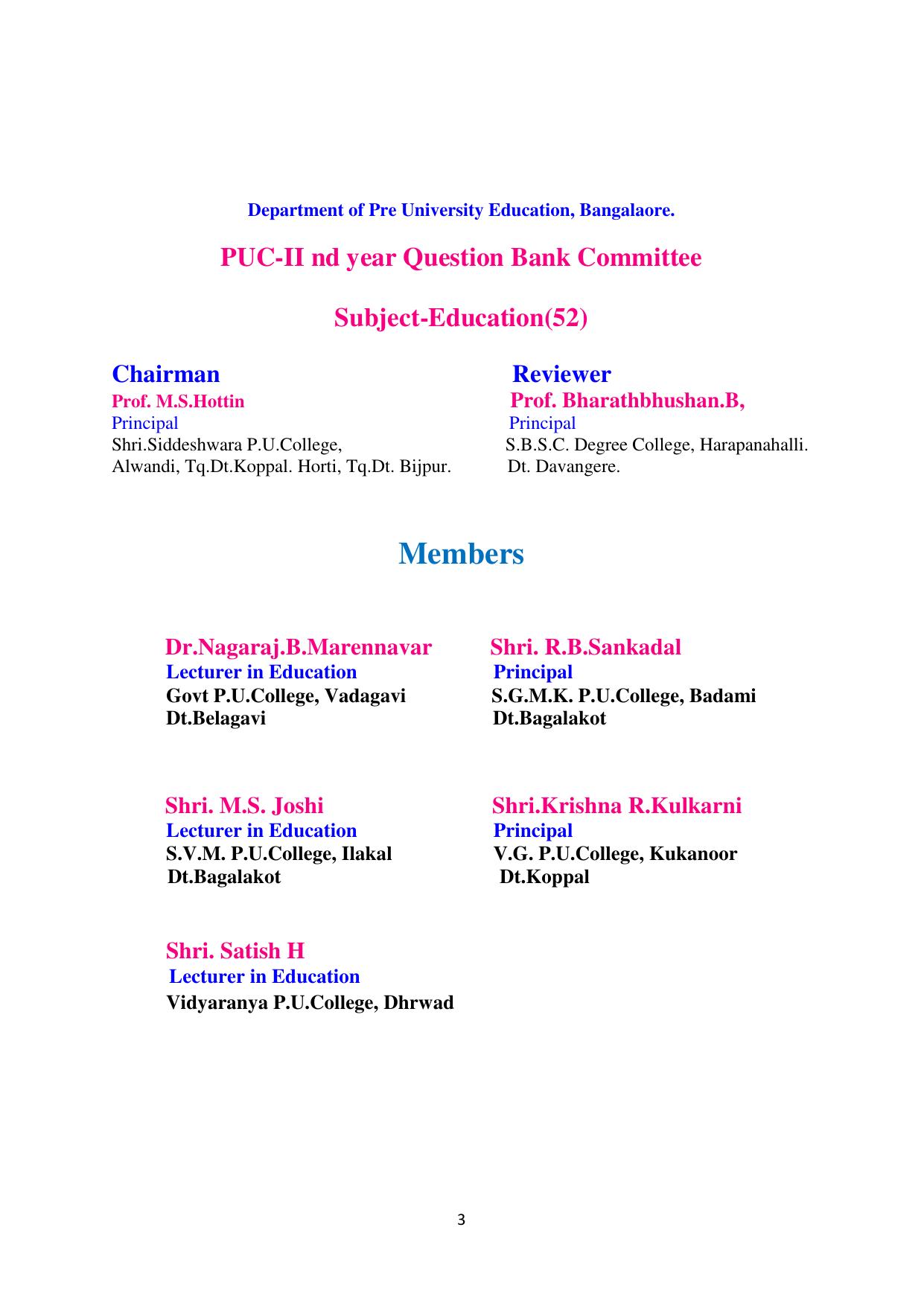 Karnataka 2nd PUC Question Bank for Education - Page 3
