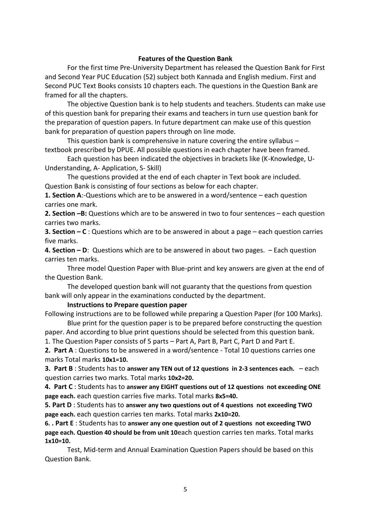Karnataka 2nd PUC Question Bank for Education - Page 5