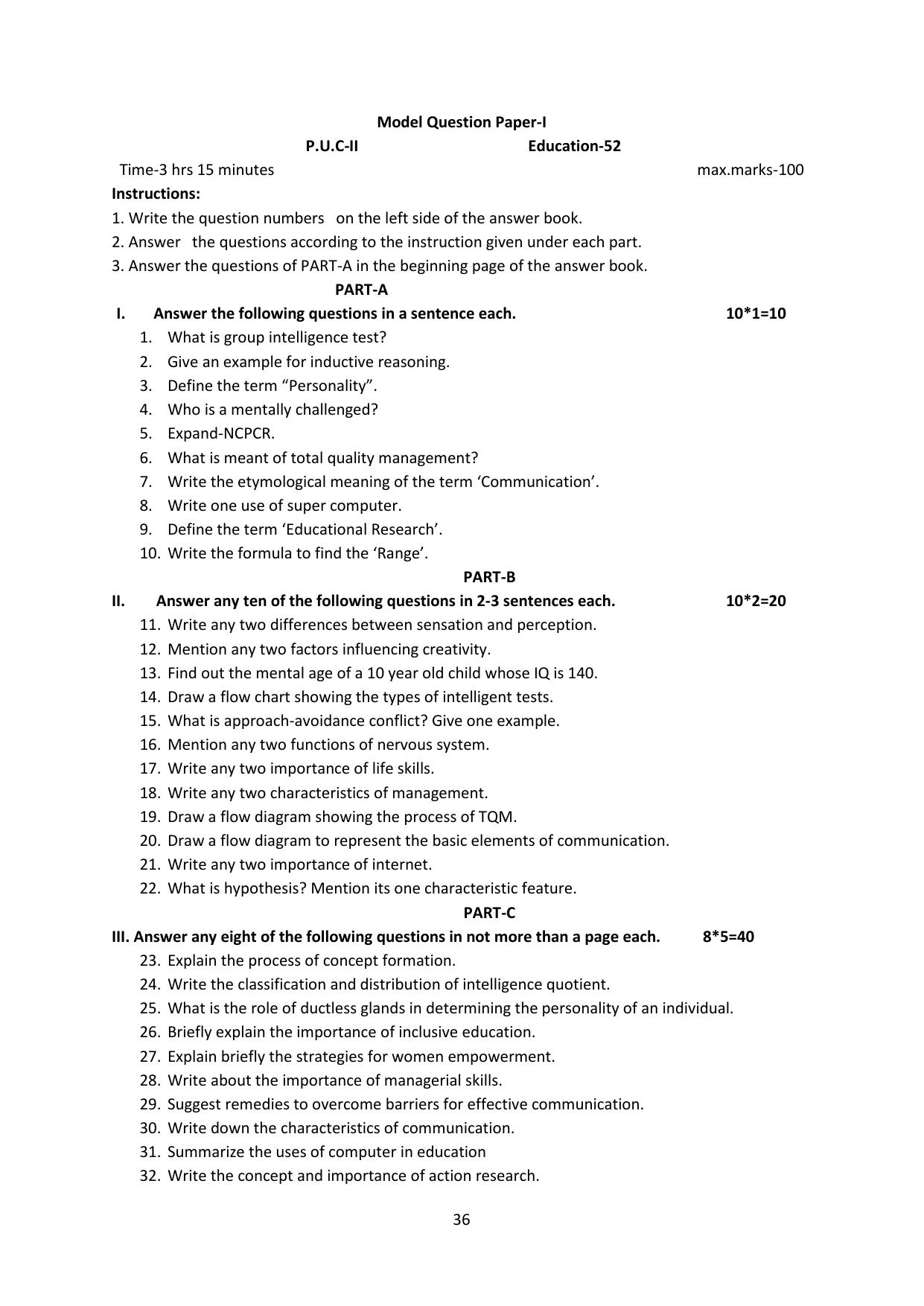 Karnataka 2nd PUC Question Bank for Education - Page 36